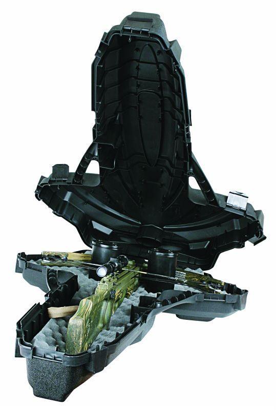 Flambeau Archery Stingray crossbow case open showing camo crossbow inside