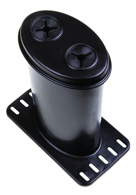 Black plastic Flambeau archery crossbow case accessory part on white background