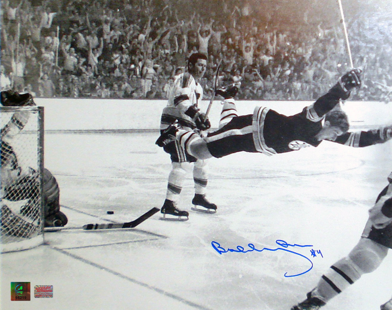 BOBBY ORR 'THE GOAL' AUTOGRAPHED 16X20 PHOTOGRAPH - BOSTON BRUINS