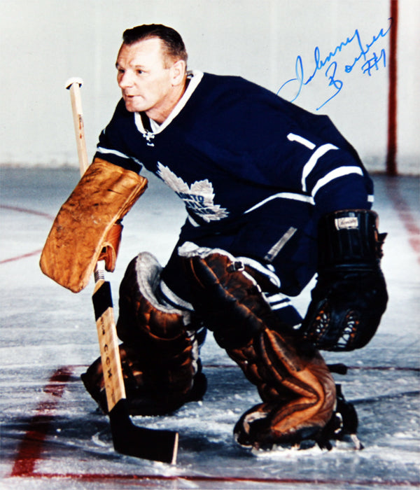 JOHNNY BOWER SIGNED 8X10 PHOTOGRAPH - TORONTO MAPLE LEAFS