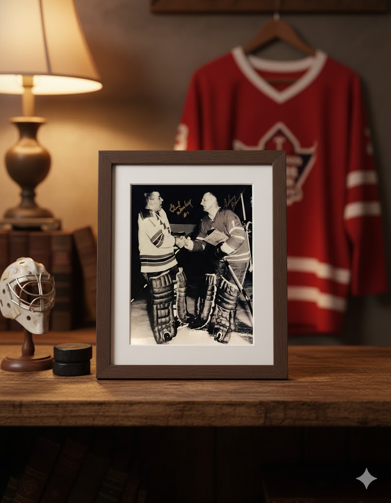 SIGNED JOHNNY BOWER & GUMP WORSLEY 8X10 - TO MAPLE LEAFS, MTL CANADIENS - Image 2