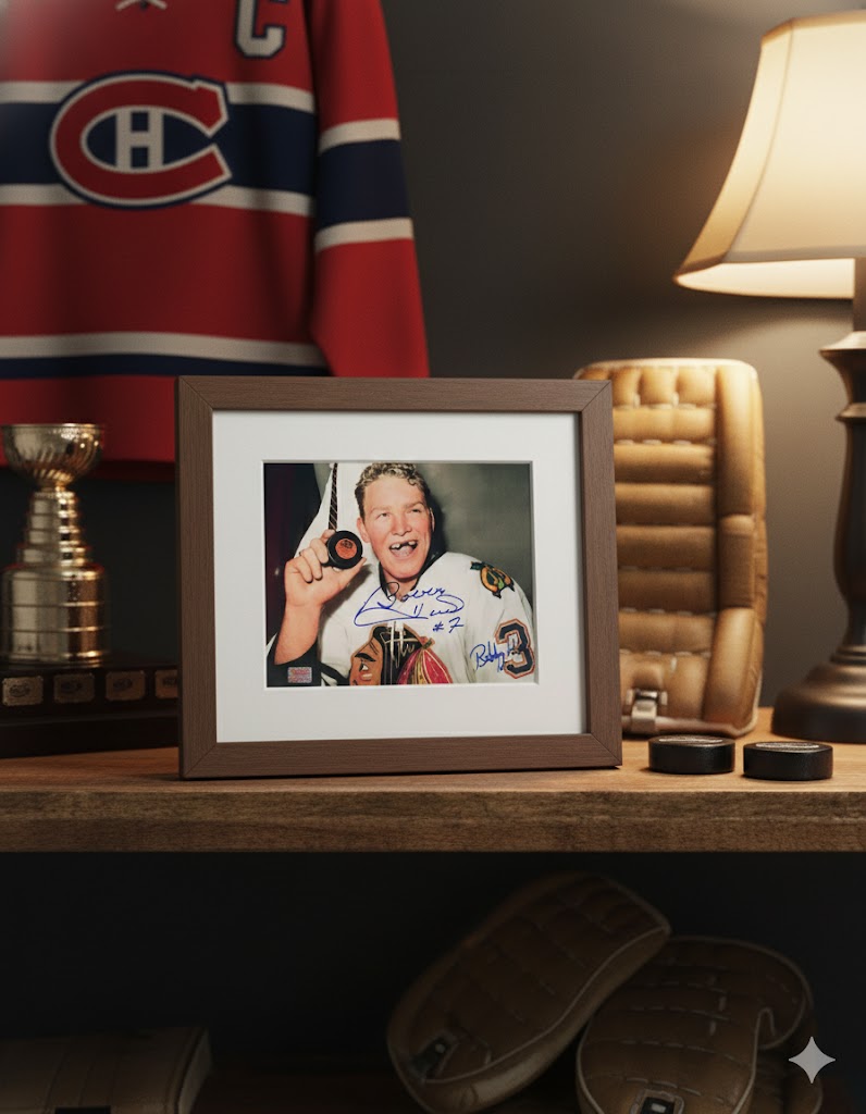 AUTOGRAPHED BOBBY HULL 50TH GOAL 8X10 PHOTO (COLOUR) - CHICAGO BLACKHAWKS - Image 2