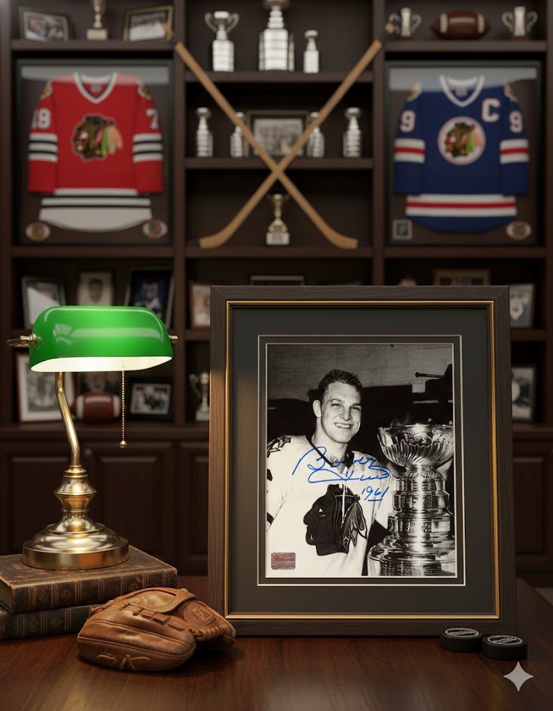 BOBBY HULL AUTOGRAPHED 8X10 PHOTOGRAPH (STANLEY CUP) - CHICAGO BLACKHAWKS - Image 2