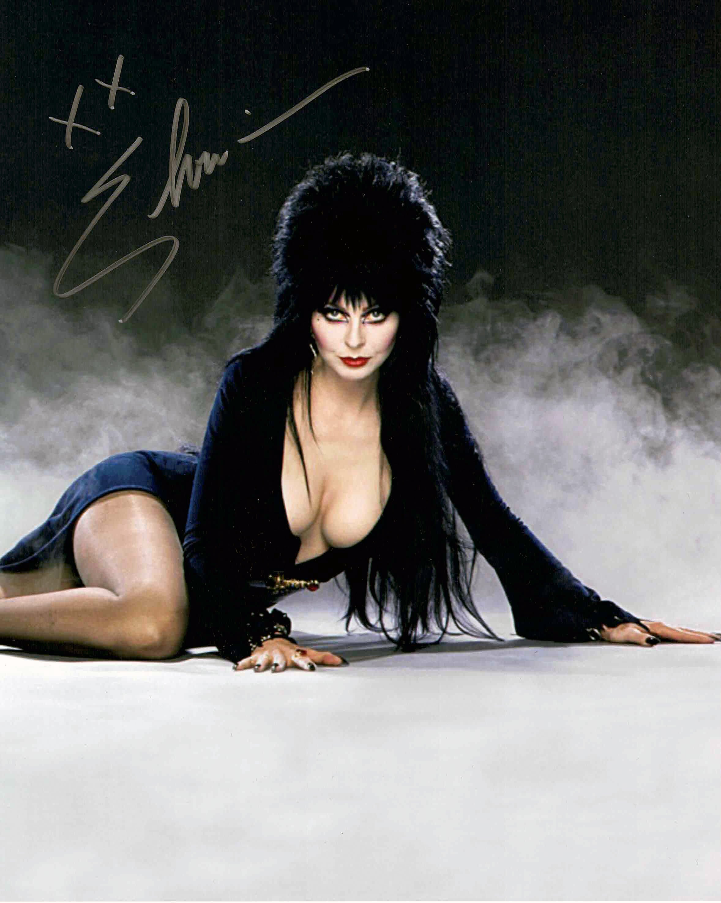 ELVIRA AKA CASSANDRA PETERSON SIGNED 8X10 PHOTO (10' BY 8')