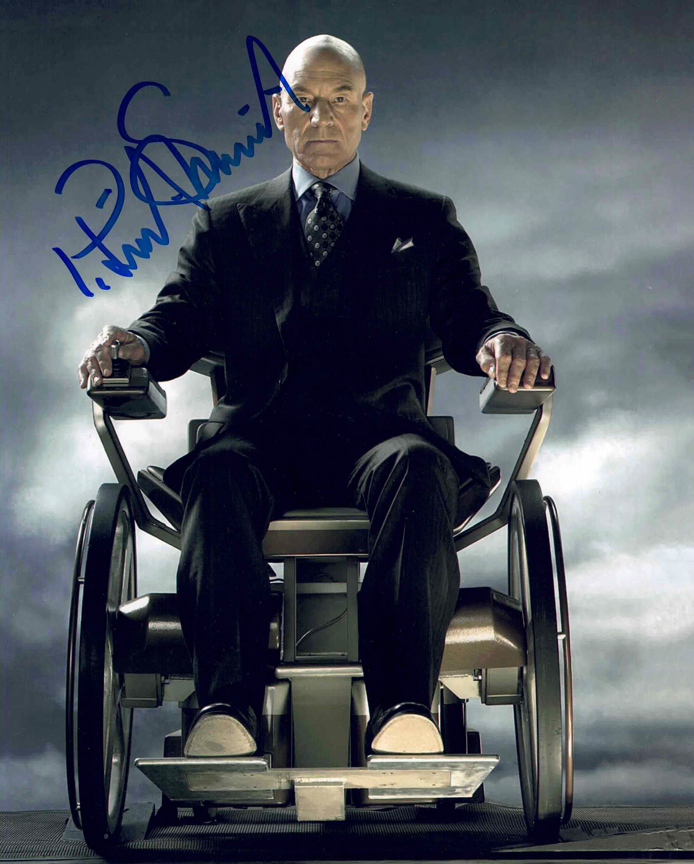 PATRICK STEWART SIGNED X-MEN PROFESSOR X 8X10 PHOTO