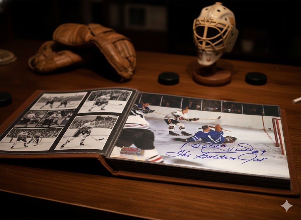 SIGNED JOHNNY BOWER, BOBBY HULL PHOTO - TOR MAPLE LEAFS, CHG BLACKHAWKS 12'X8' - Image 2