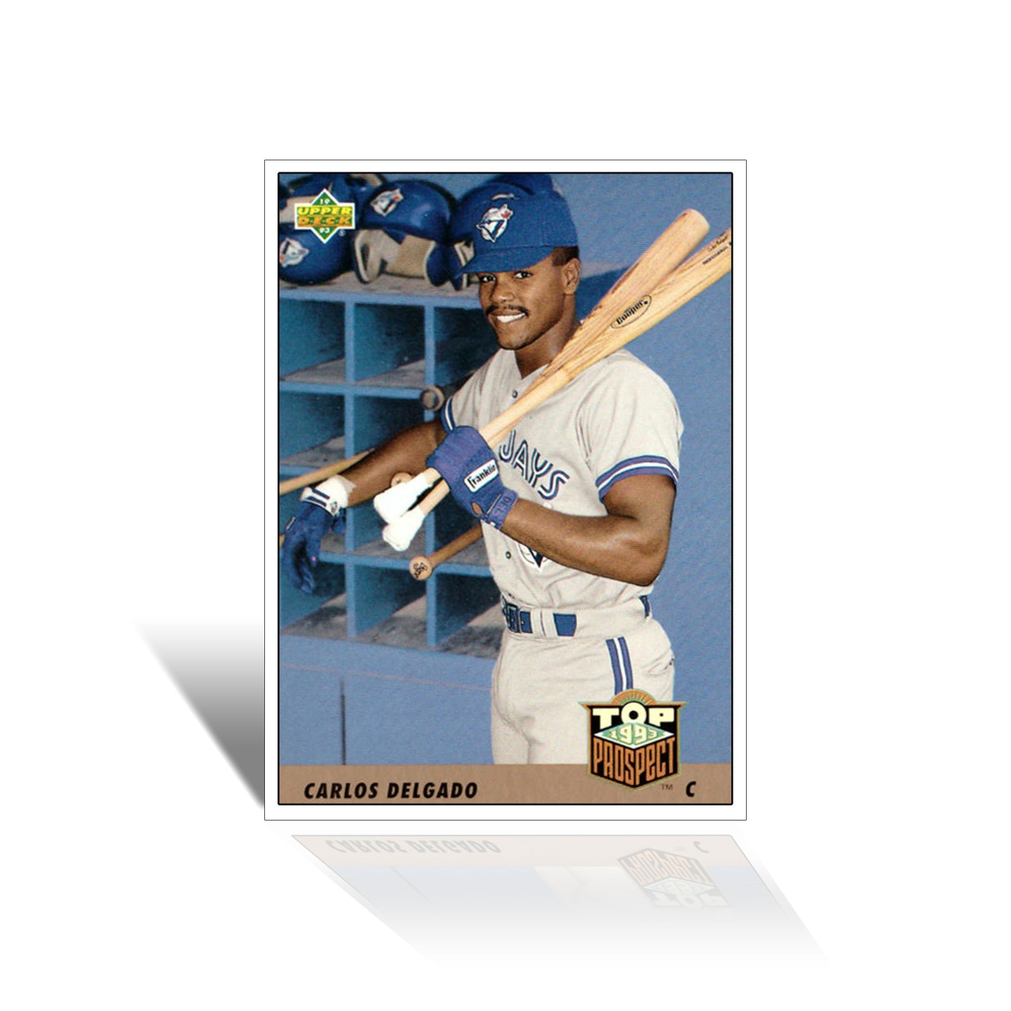 CARLOS DELGADO UPPER DECK ROOKIE CARD (1993) - TORONTO BLUE JAYS (3.5' BY 2.5')