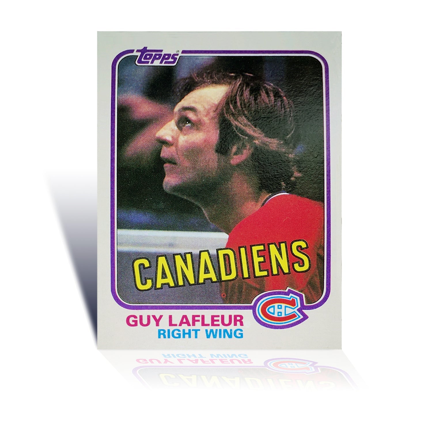 GUY LAFLEUR TOPPS HOCKEY CARD - MONTREAL CANADIENS (3.5' BY 2.5')