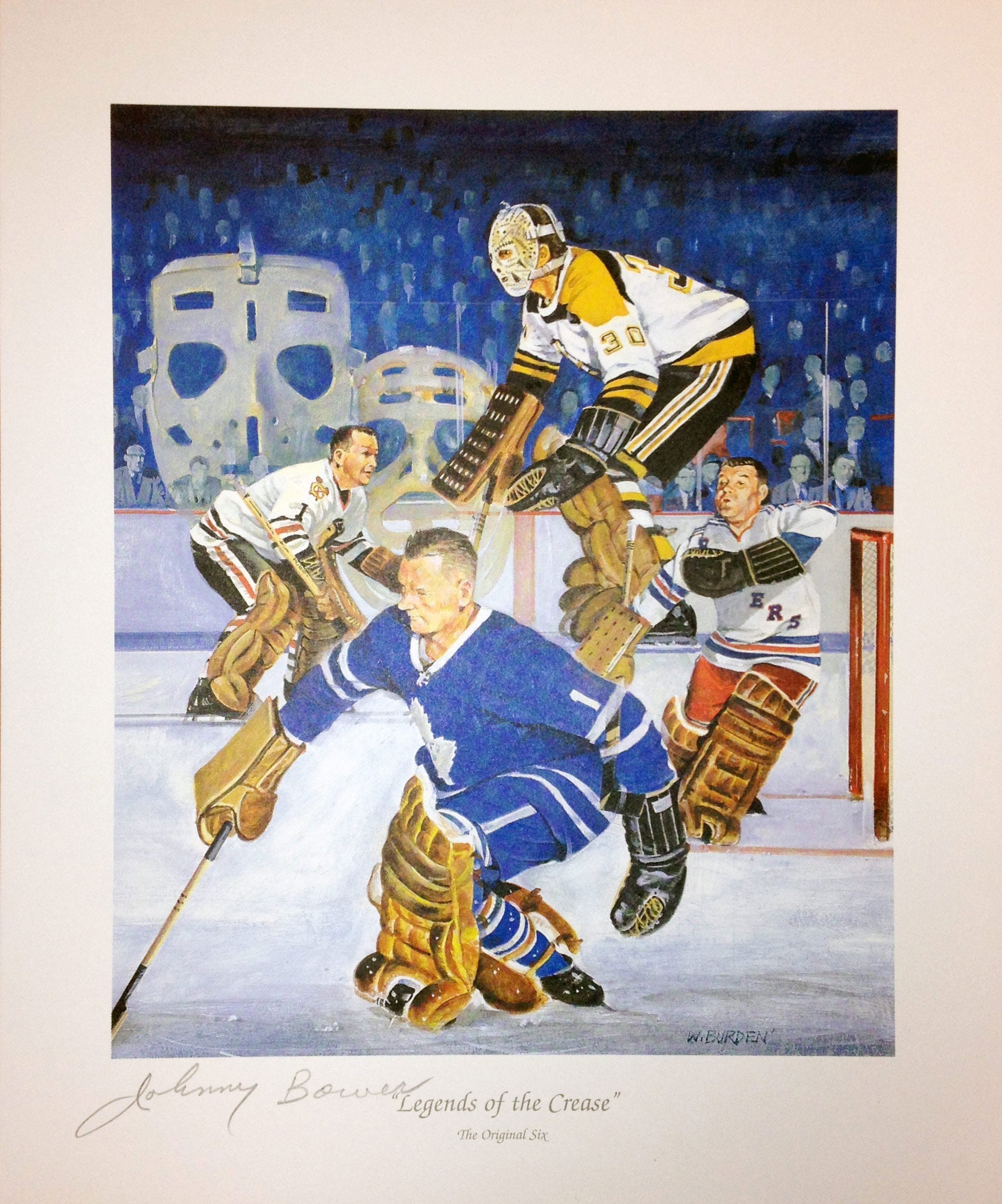 LEGENDS OF THE CREASE SIGNED LITHOGRAPH - BOWER (11' BY 9')
