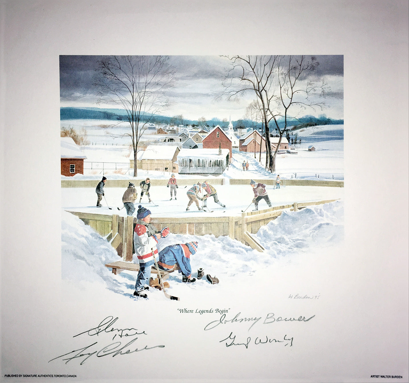 SIGNED LITHO BOWER, CHEEVERS, HALL, WORSLEY - TOR, CHICAGO, MTL, BOSTON 10'X10'