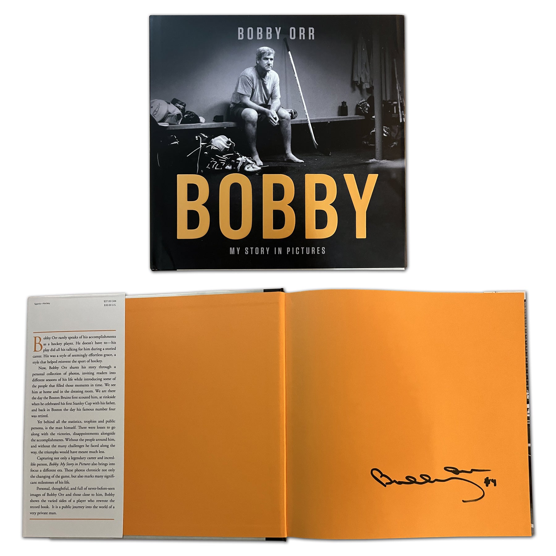 BOBBY ORR SIGNED BOOK - BOBBY: MY STORY IN PICTURES (9' BY 9')