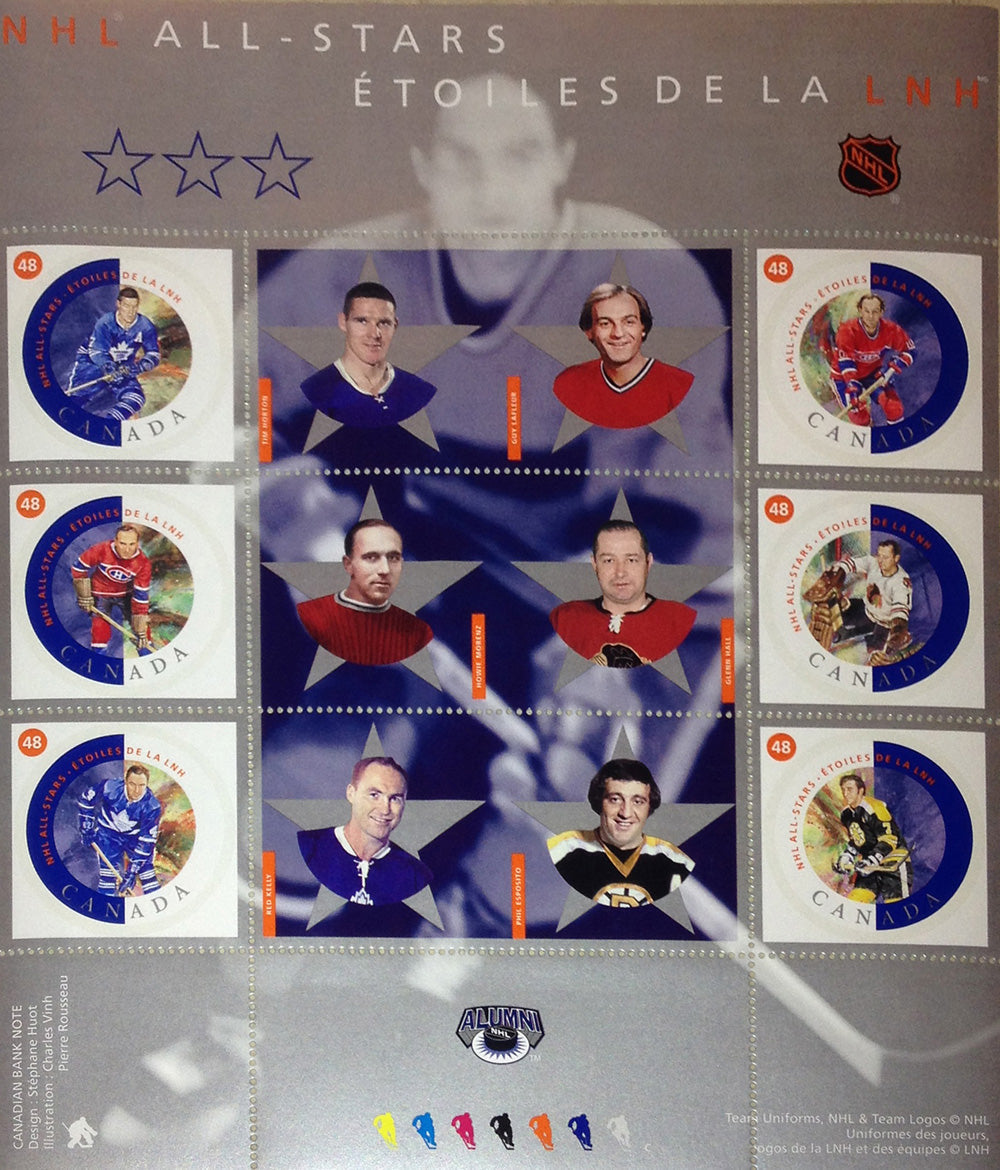 CANADA POST 2002 NHL ALUMNI ALL-STAR STAMP SET (8' BY 6.5') - Image 2