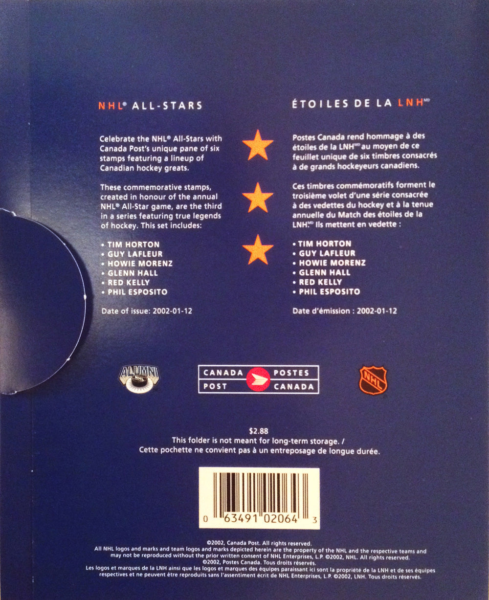 CANADA POST 2002 NHL ALUMNI ALL-STAR STAMP SET (8' BY 6.5') - Image 3