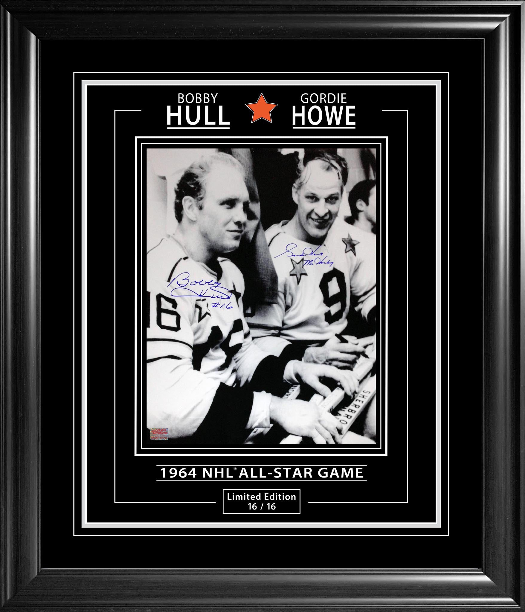GORDIE HOWE & BOBBY HULL SIGNED 11X14 LIMITED EDITION #16/16 (28' BY 24')