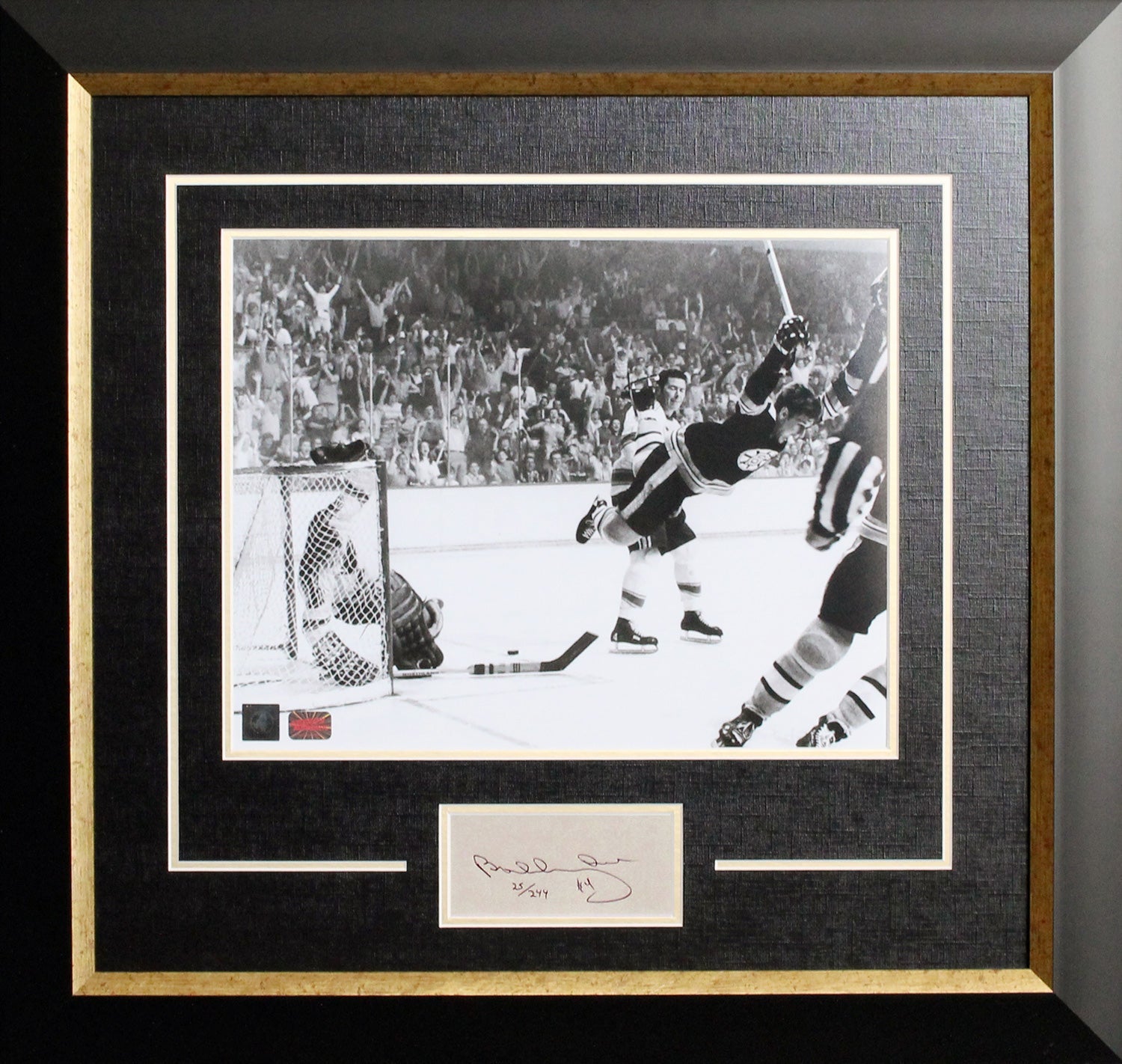 BOBBY ORR SIGNED 'THE GOAL' FRAMED, LTD ED /244 - BOSTON BRUINS 24'X20'