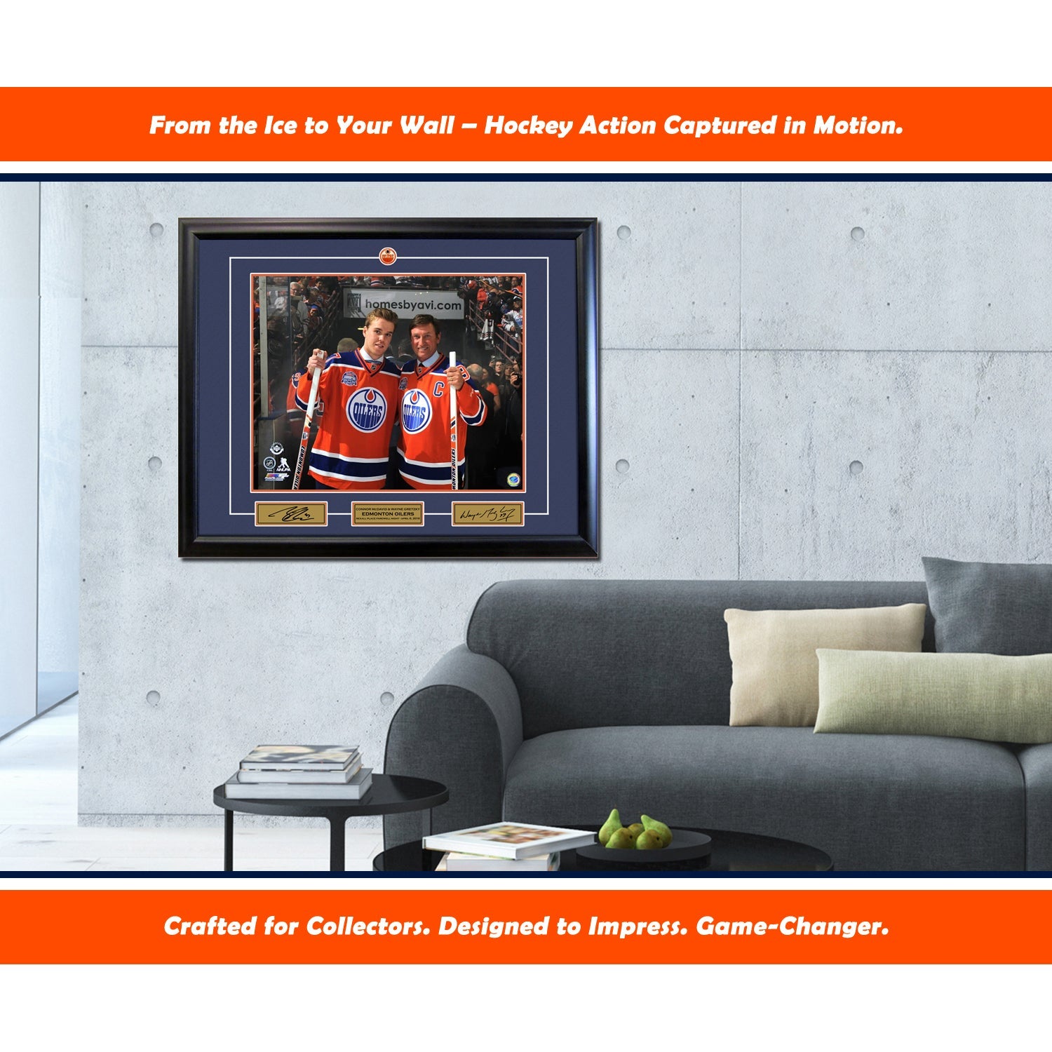 WAYNE GRETZKY AND CONNOR MCDAVID COLLECTOR 16X20 PHOTO FRAME (24" BY 20")