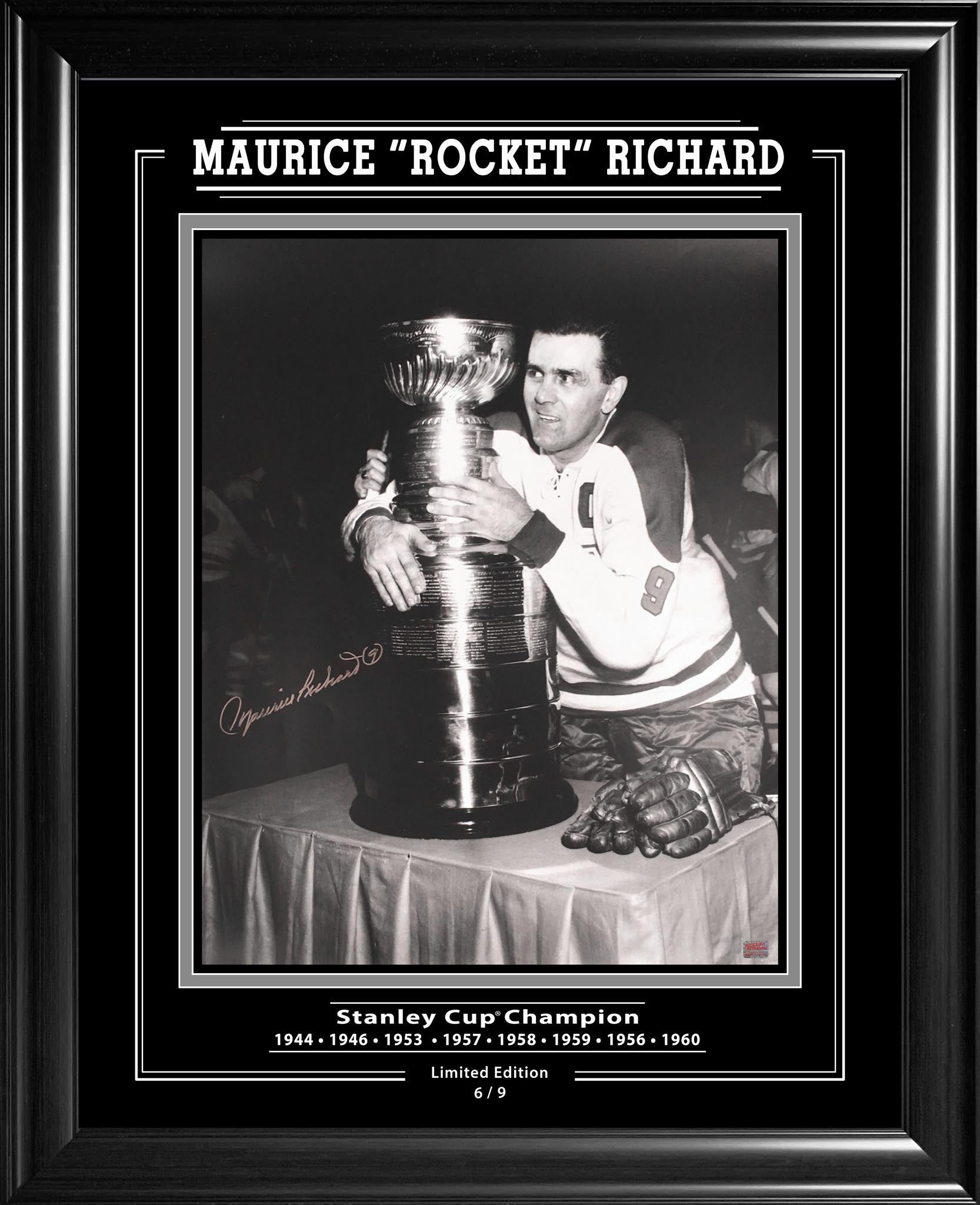 MAURICE ROCKET RICHARD SIGNED 16X20 LIMITED EDITION OF 9 (28' BY 24')