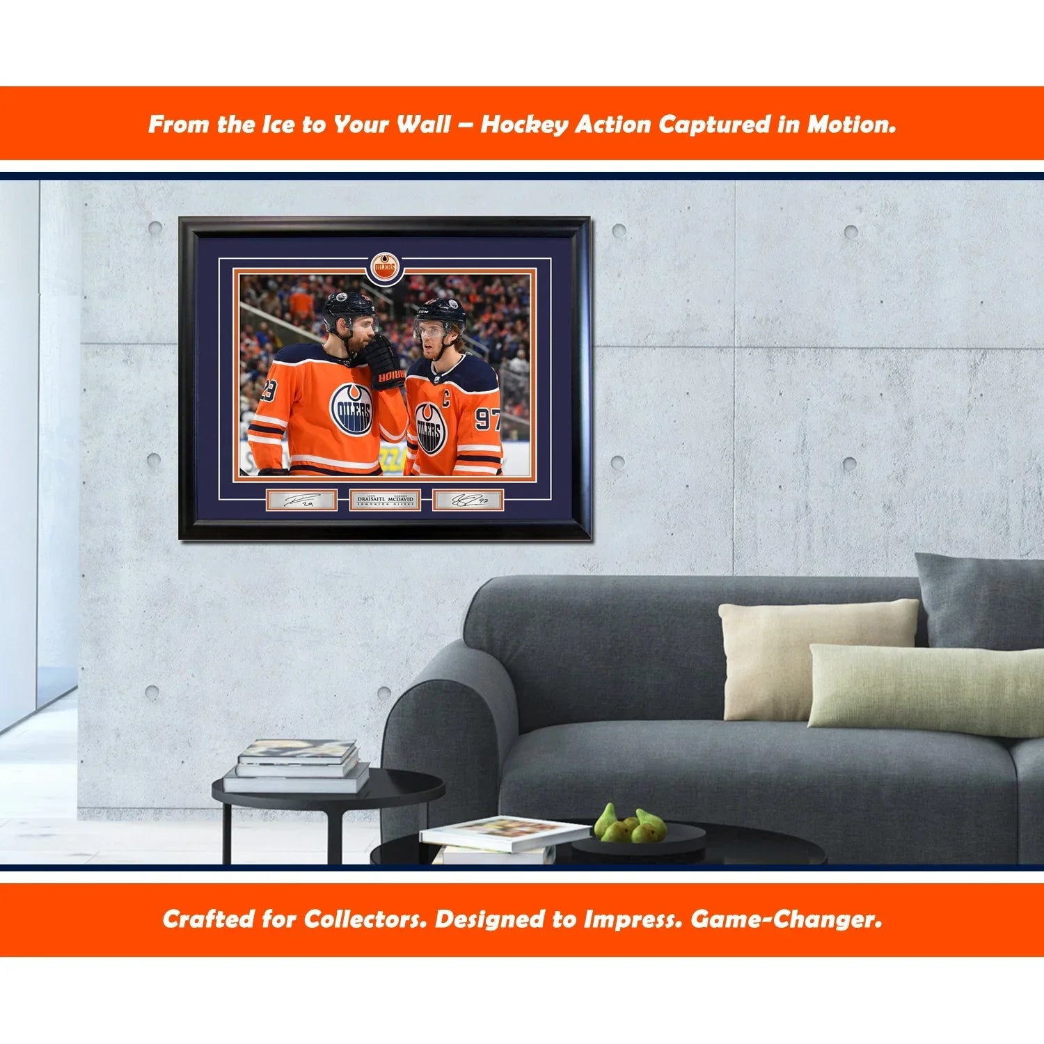 CONNOR MCDAVID & LEON DRAISAITL FRAMED COLLECTOR 16X20 PHOTO (24" BY 20")