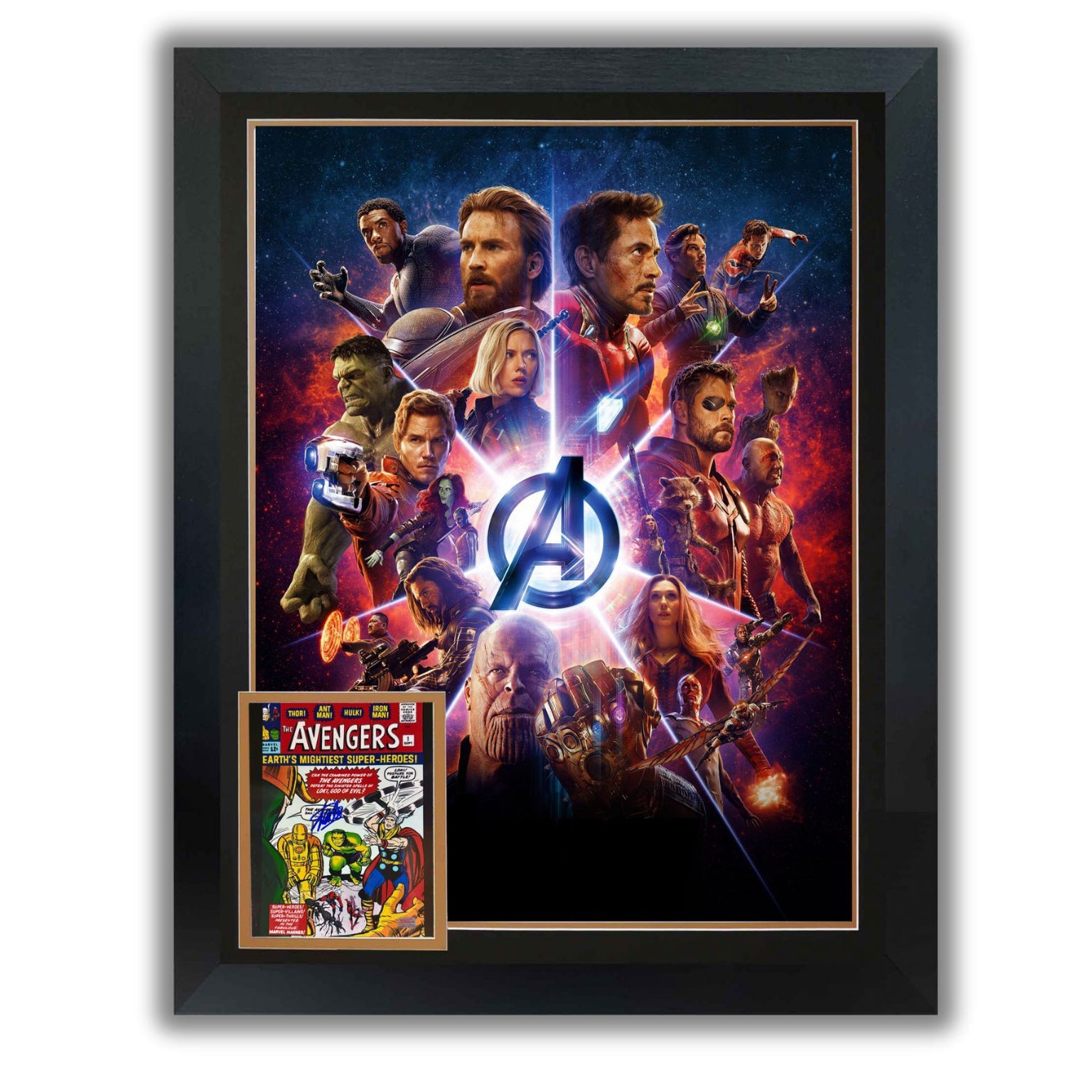 AVENGERS #1 FRAMED PRINT SIGNED BY STAN LEE (38.5' BY 28')