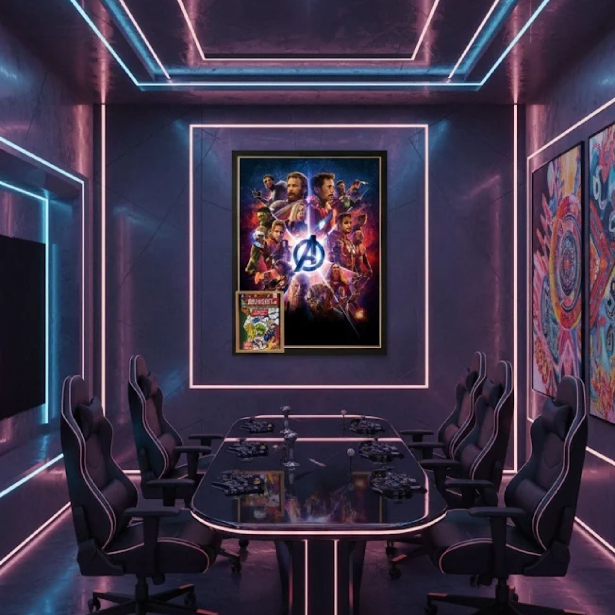 AVENGERS #1 FRAMED PRINT SIGNED BY STAN LEE (38.5" BY 28")