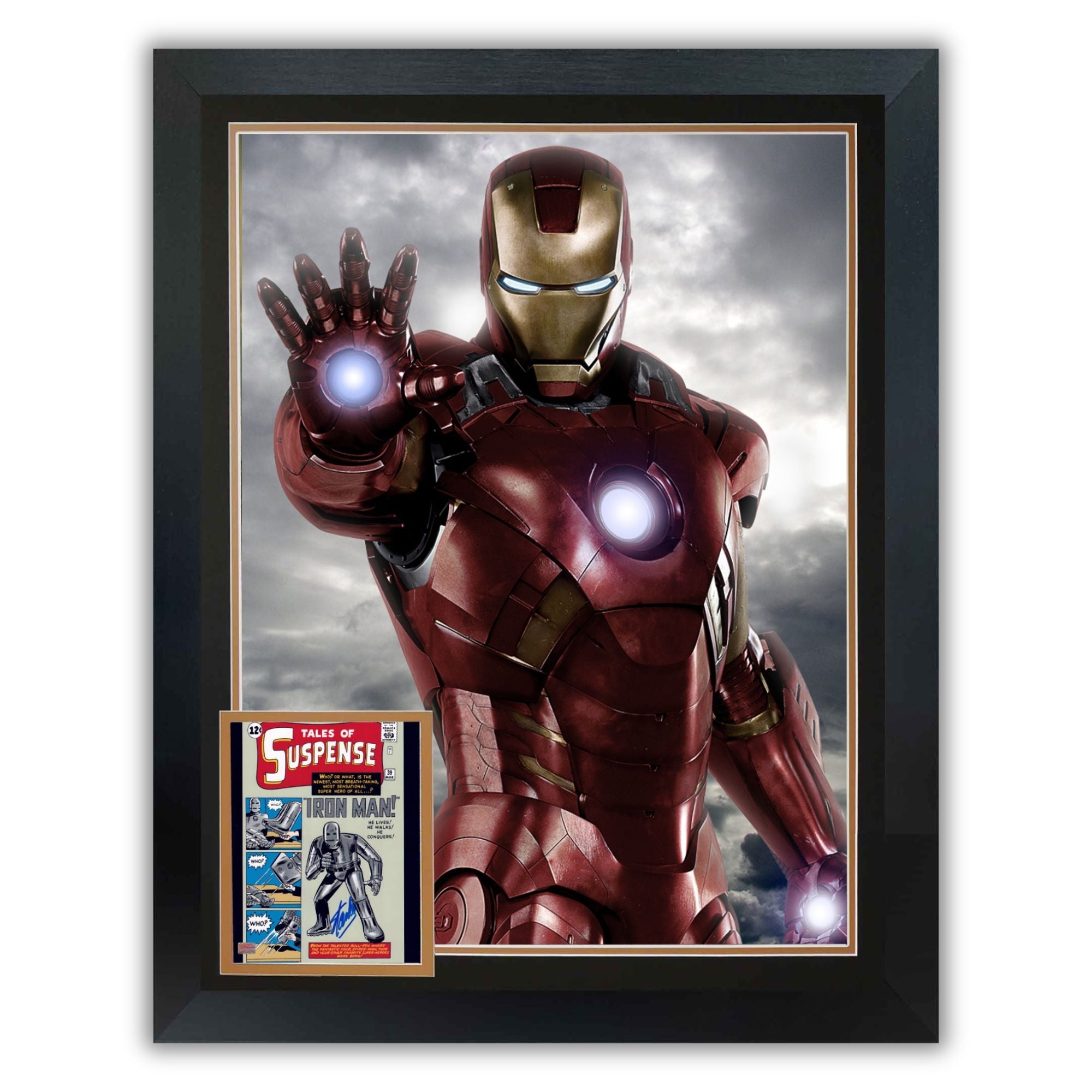 STAN LEE SIGNED IRON MAN FRAMED 38' BY 28'