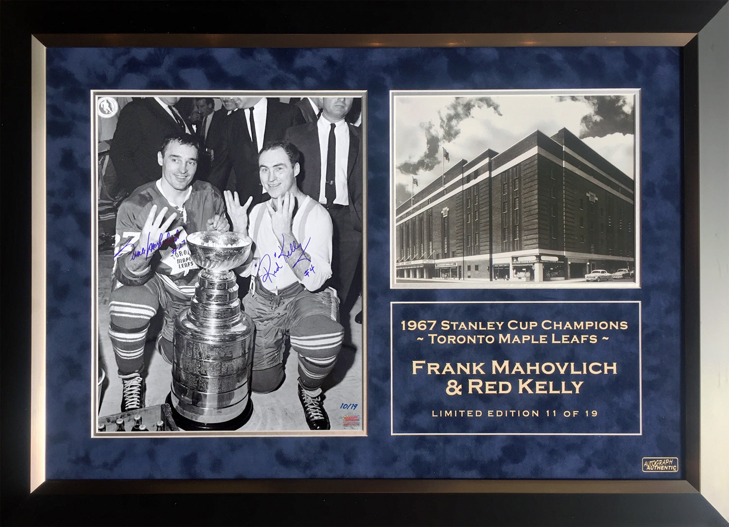 FRANK MAHOVLICH AND RED KELLY SIGNED 11X14 PHOTO, LTD ED /19 (34' BY 22')