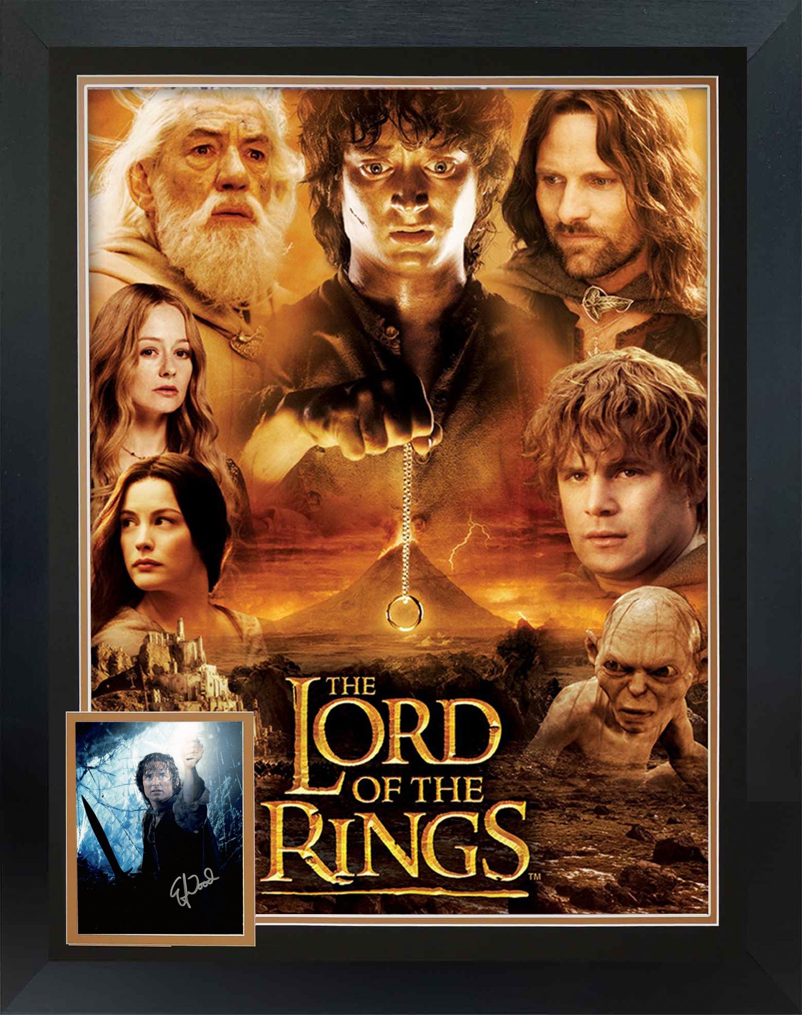 LORD OF THE RINGS FRAMED SIGNED BY ELIJAH WOOD - FANTASY COLLECTIBLE 38'X28'