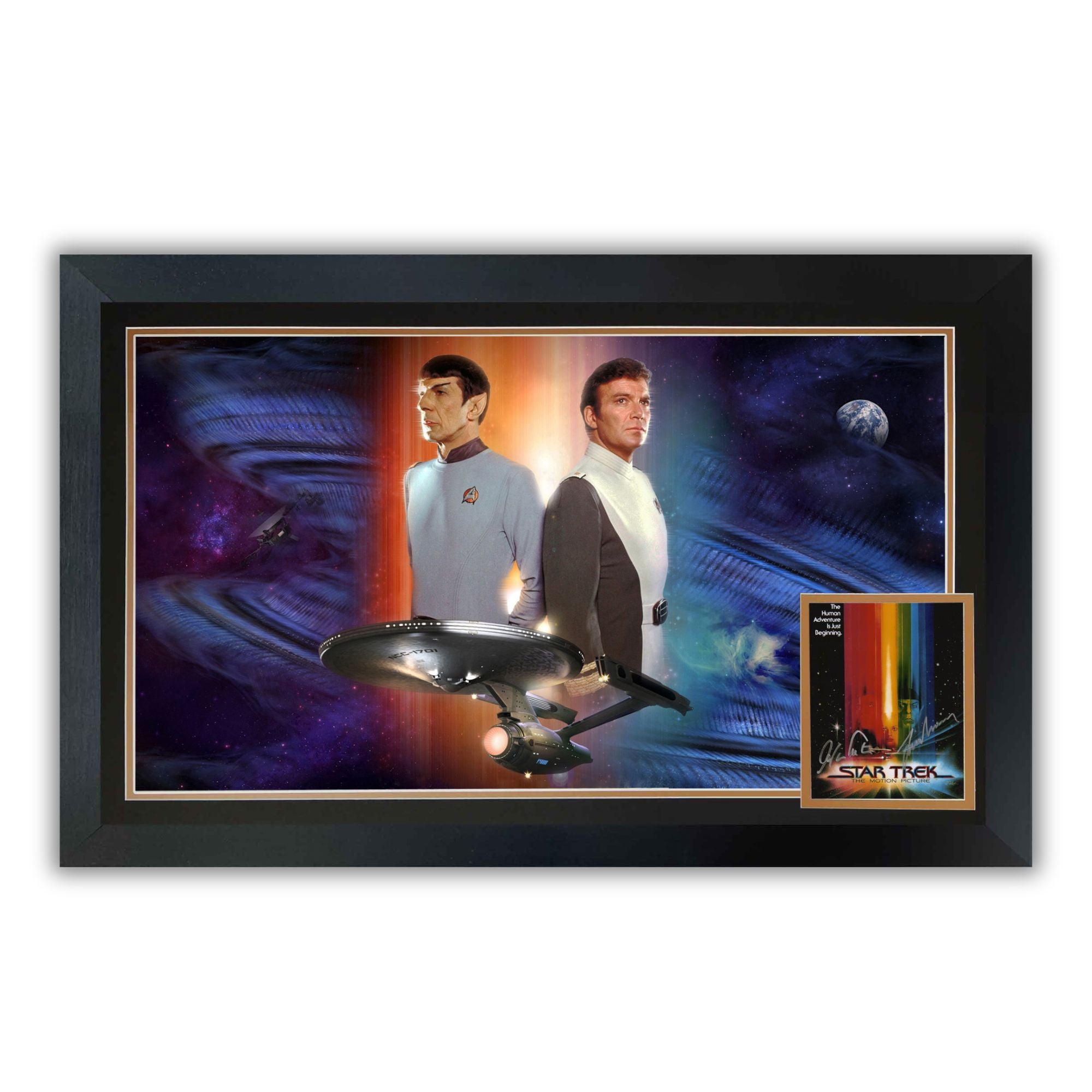 WILLIAM SHATNER & LEONARD NIMOY DUAL SIGNED: STAR TREK - KIRK & SPOCK 38'X28'