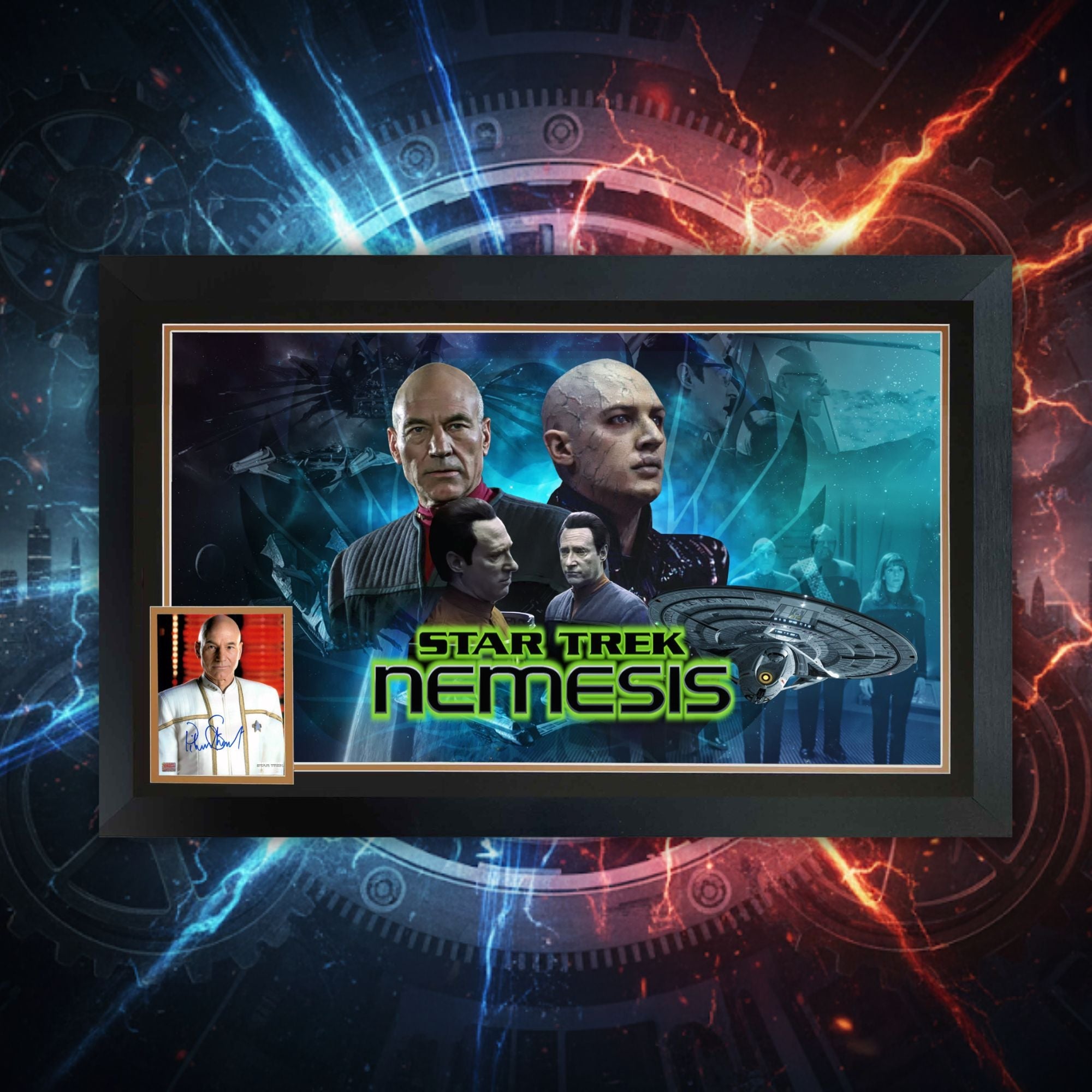 PATRICK STEWART SIGNED STAR TREK: NEMESIS FRAMED  - SCI-FI COLLECTIBLE 38'X28' - Image 2