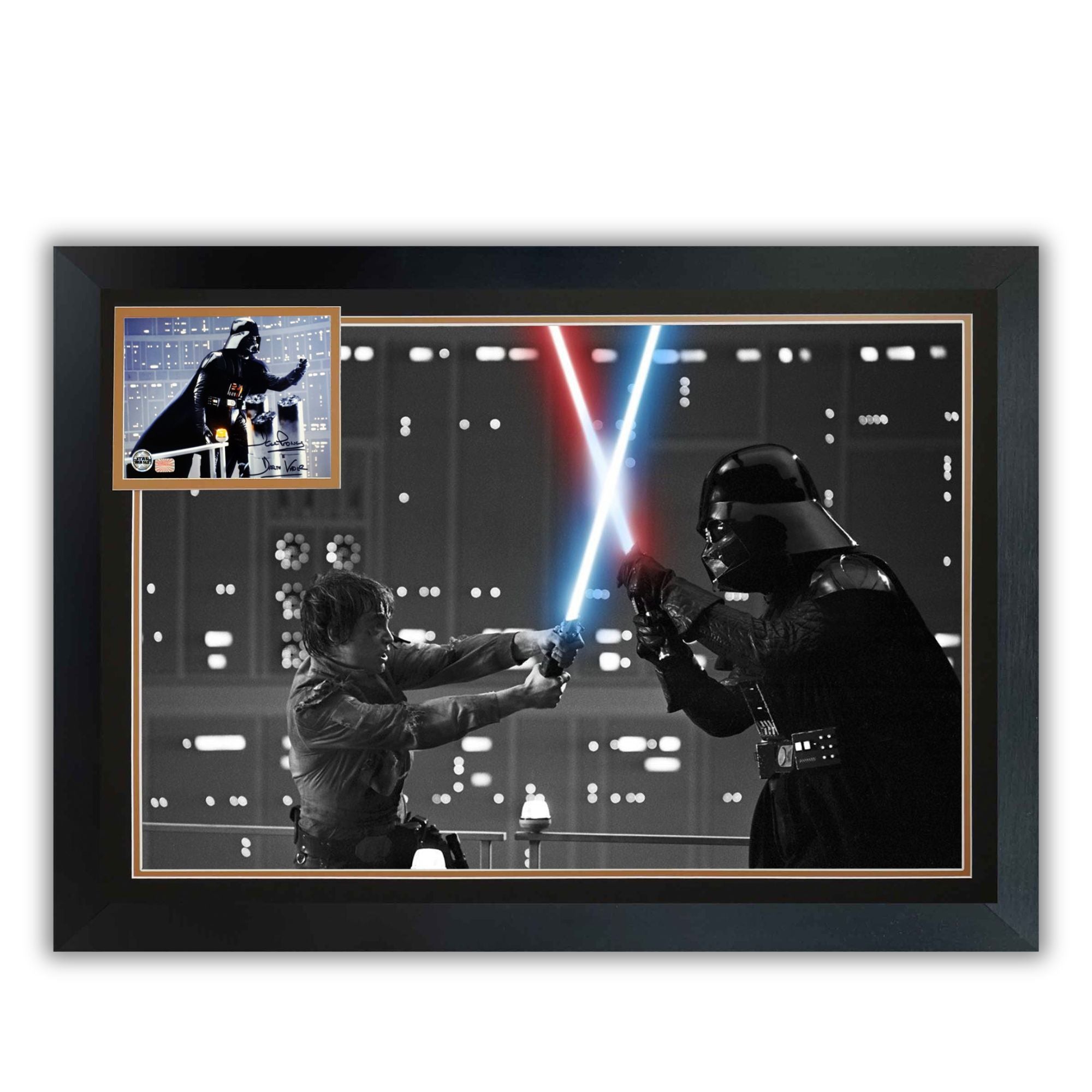 DARTH VADER VS LUKE SKYWALKER: DAVID PROWSE SIGNED - STAR WARS FRAME 38'X28'