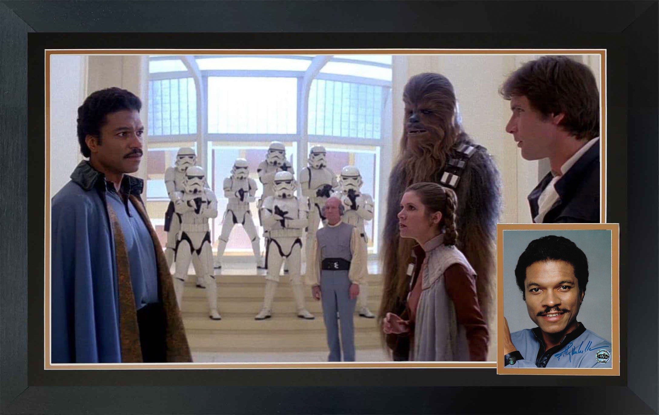 LANDO CALRISSIAN BETRAYAL SIGNED BY BILLY DEE WILLIAMS - STAR WARS FRAME 38'X28'