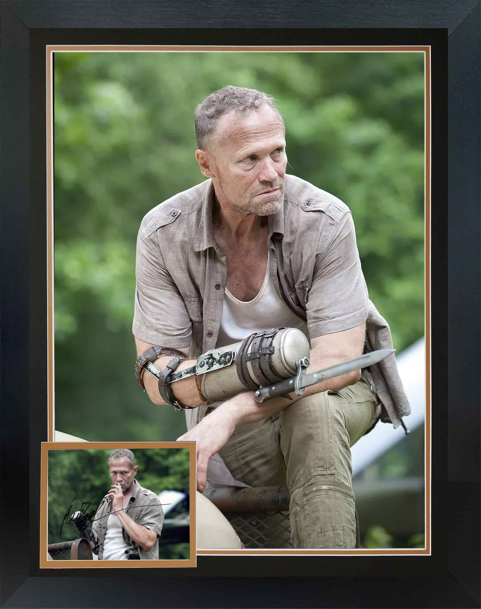 THE WALKING DEAD FRAMED SIGNED BY MICHAEL ROOKER - TV COLLECTIBLE 38'X28'