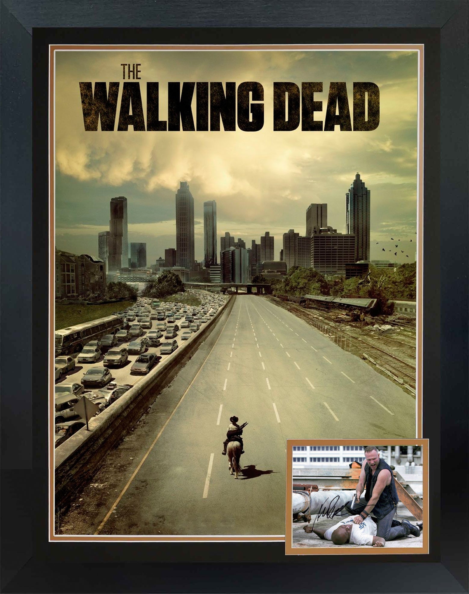 MICHAEL ROOKER SIGNED THE WALKING DEAD FRAMED DISPLAY - TV COLLECTIBLE 38.5'X28'