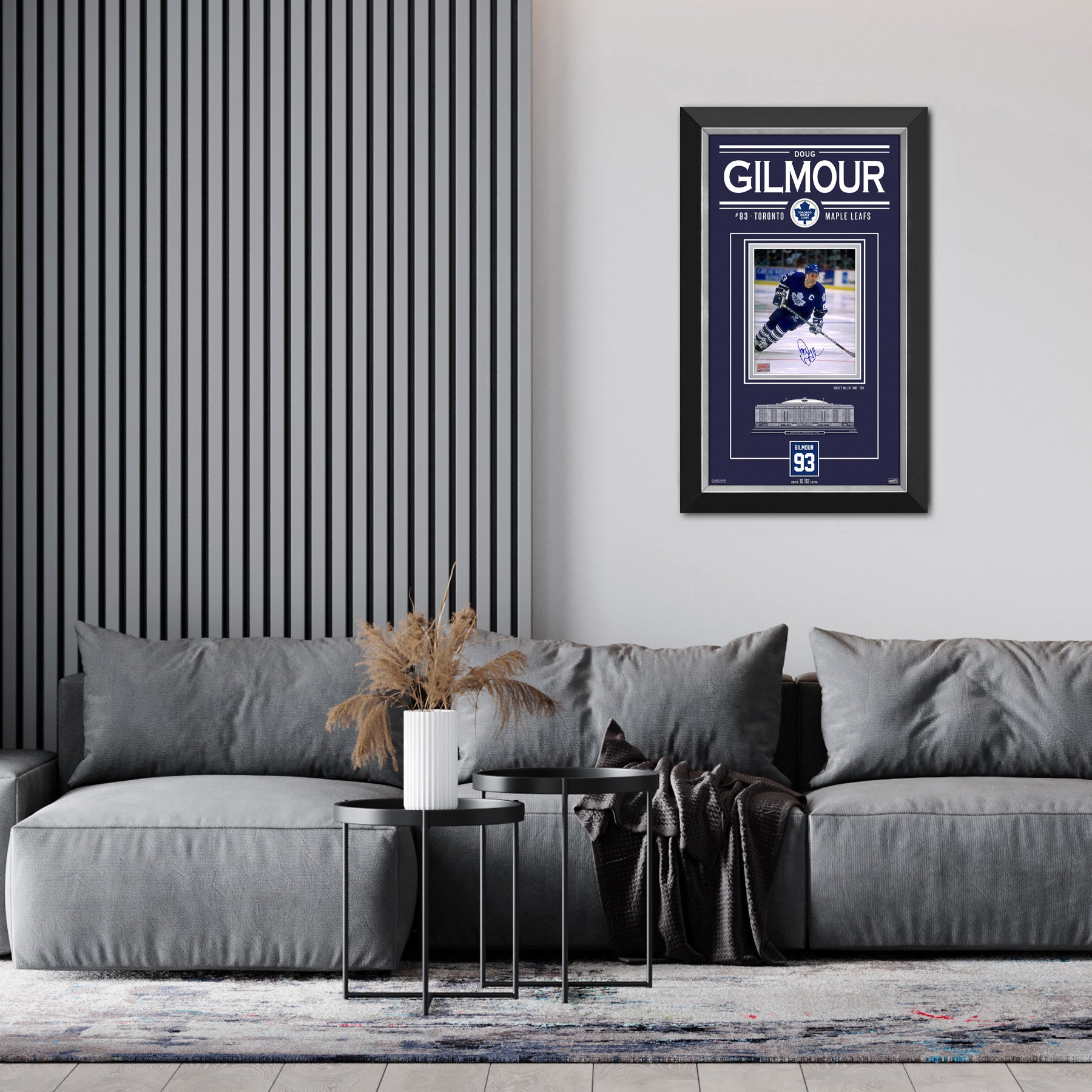 DOUG GILMOUR SIGNED PHOTO LTD ED OF 93 FRAME - TORONTO MAPLE LEAFS 32'X19' - Image 2