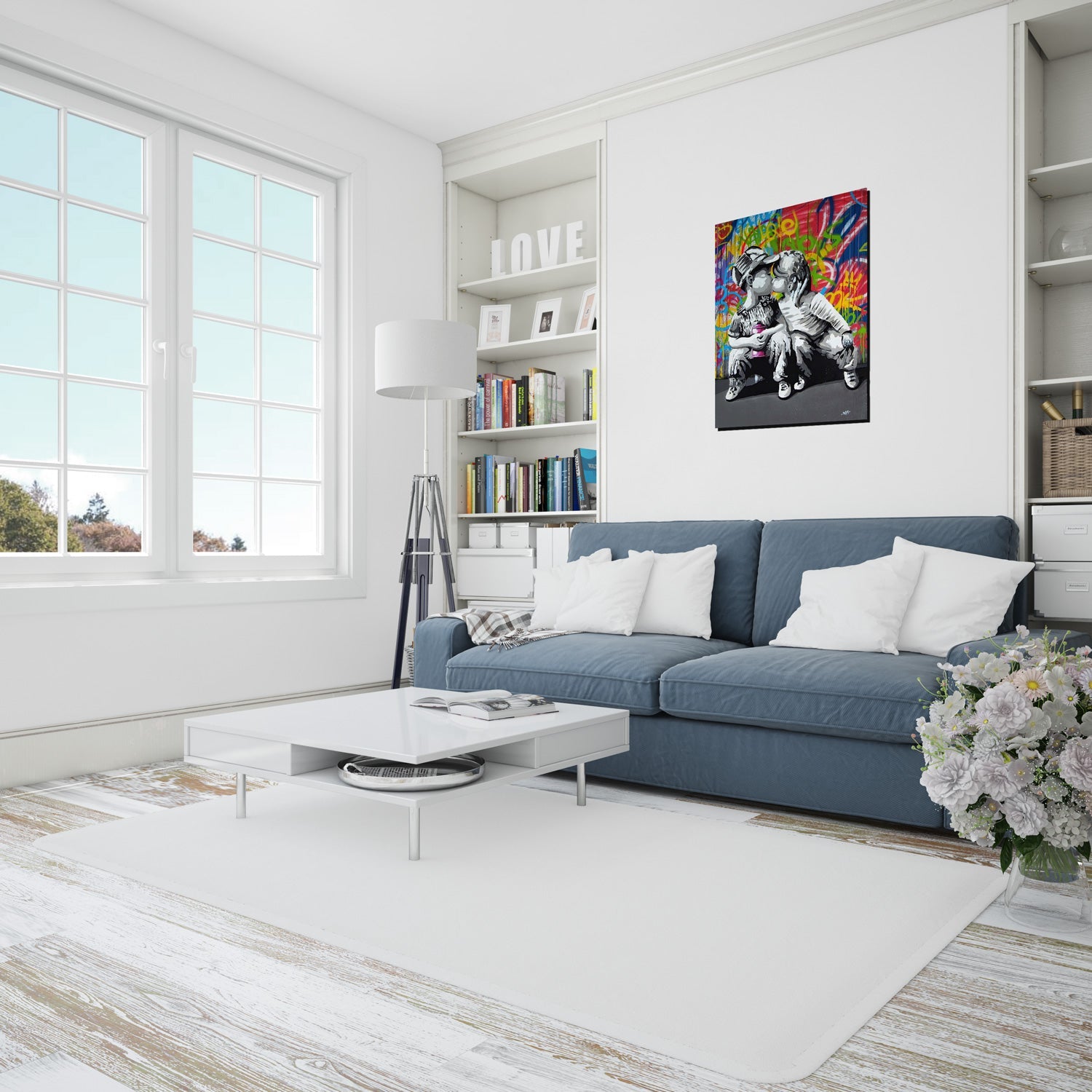 BANKSY: FIRST KISS - WRAPPED CANVAS PRINT (32' BY 24') - Image 2