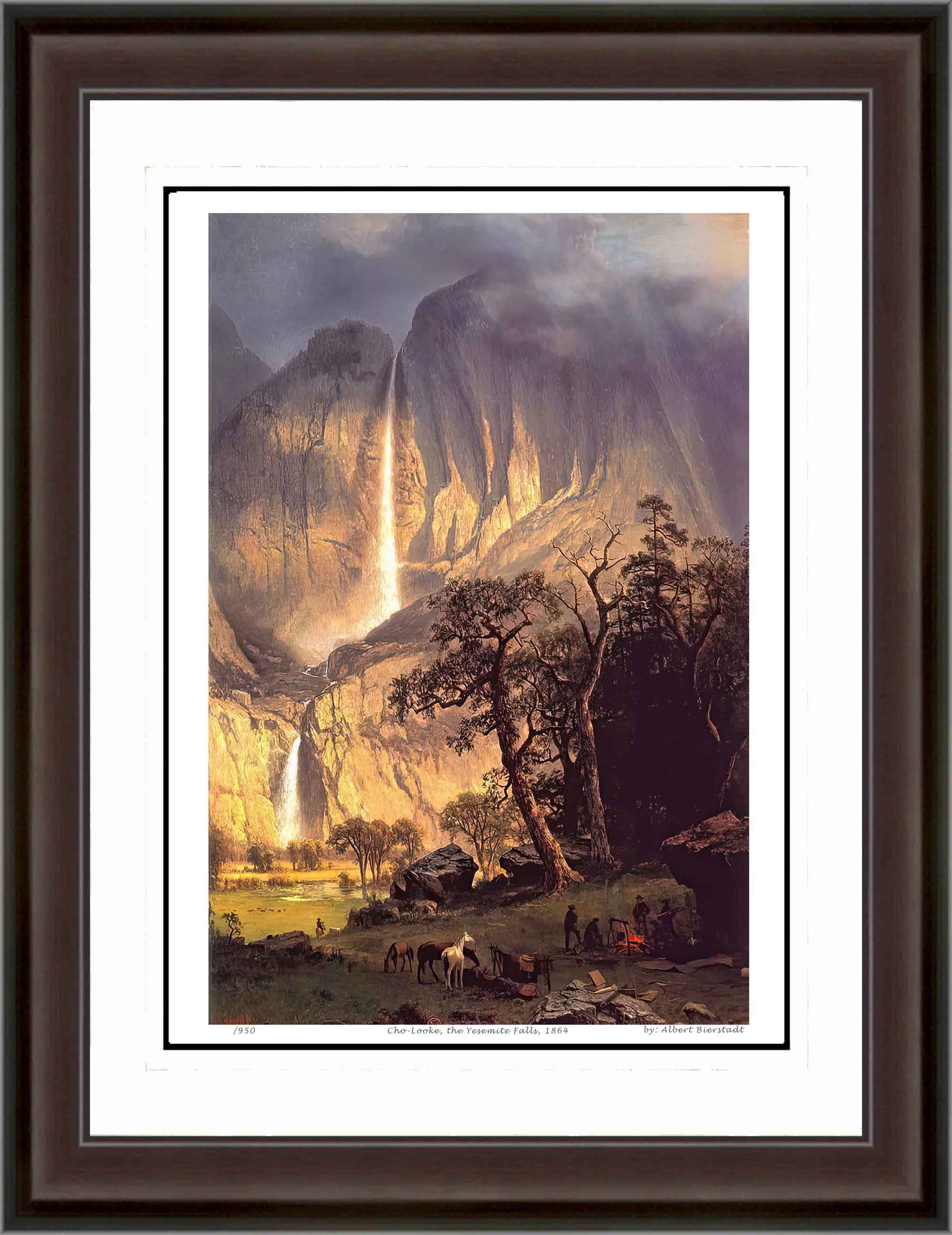ALBERT BIERSTADT 'CHO-LOOKE THE YESEMITE FALLS 1864' - FRAMED ART PRINT 30'X24'
