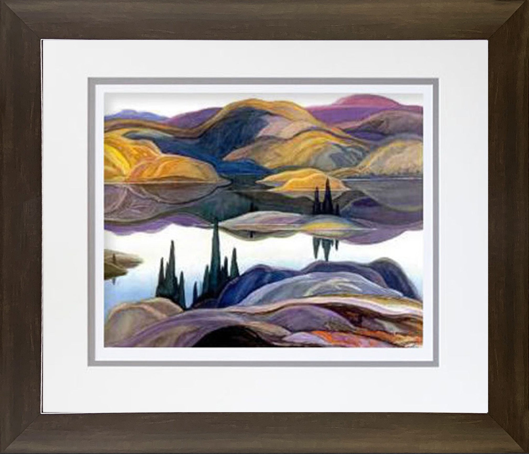 FRANKLIN CARMICHAEL 'MIRROR LAKE' GROUP OF SEVEN PRINT - FRAMED  26'X24'