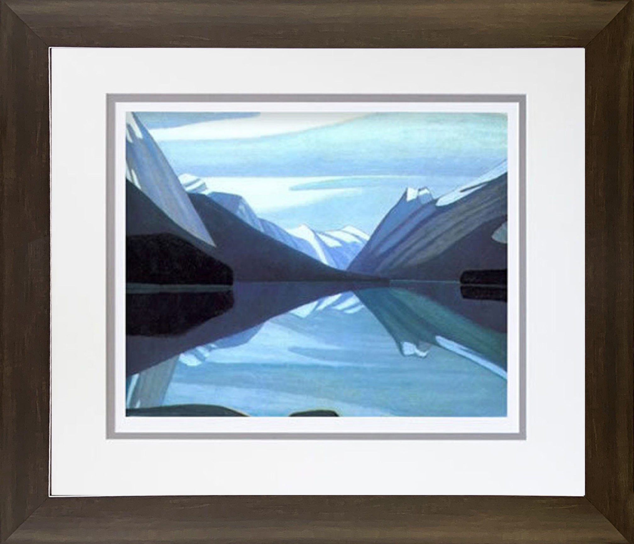 LAWREN HARRIS 'MALIGNE LAKE' GROUP OF SEVEN ART PRINT - FRAMED  (26'X24')