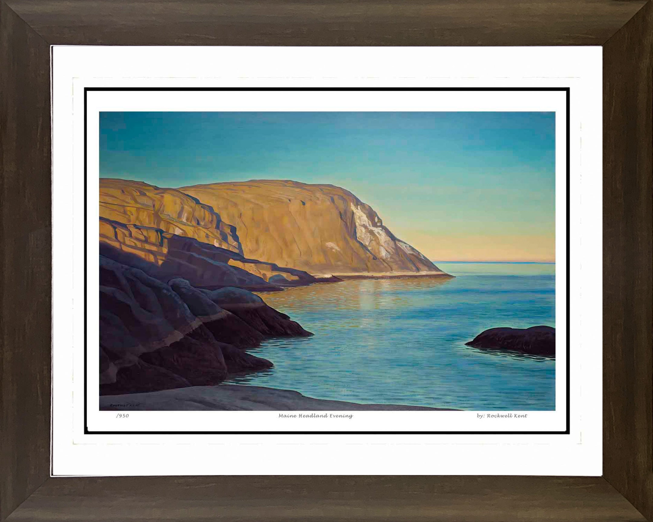 ROCKWELL KENT 'MAINE HEADLAND EVENING ' - HUDSON RIVER SCHOOL  30'X24'