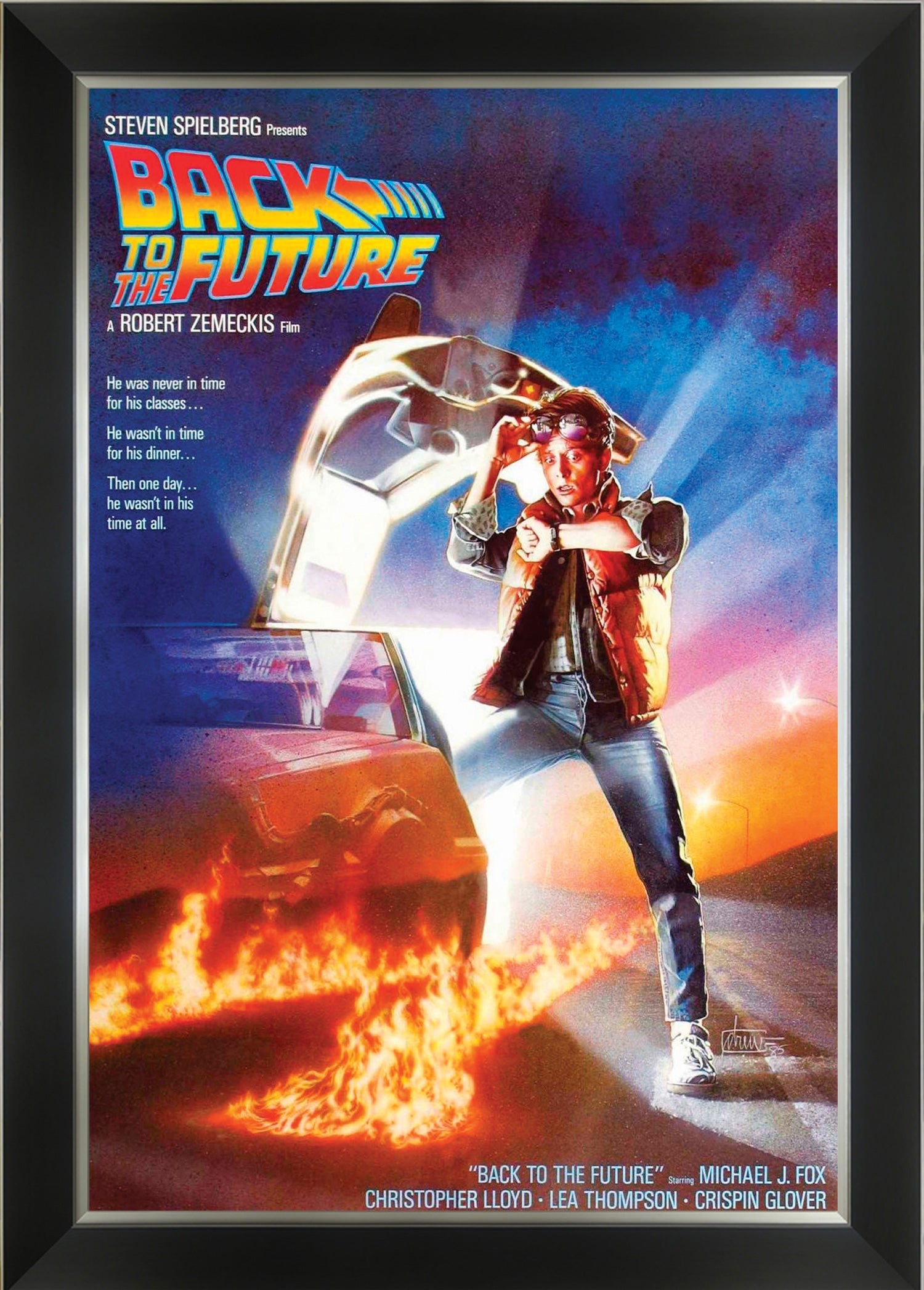 BACK TO THE FUTURE - FRAMED CLASSIC MOVIE POSTER REPRINT (33.5' BY 23.5')