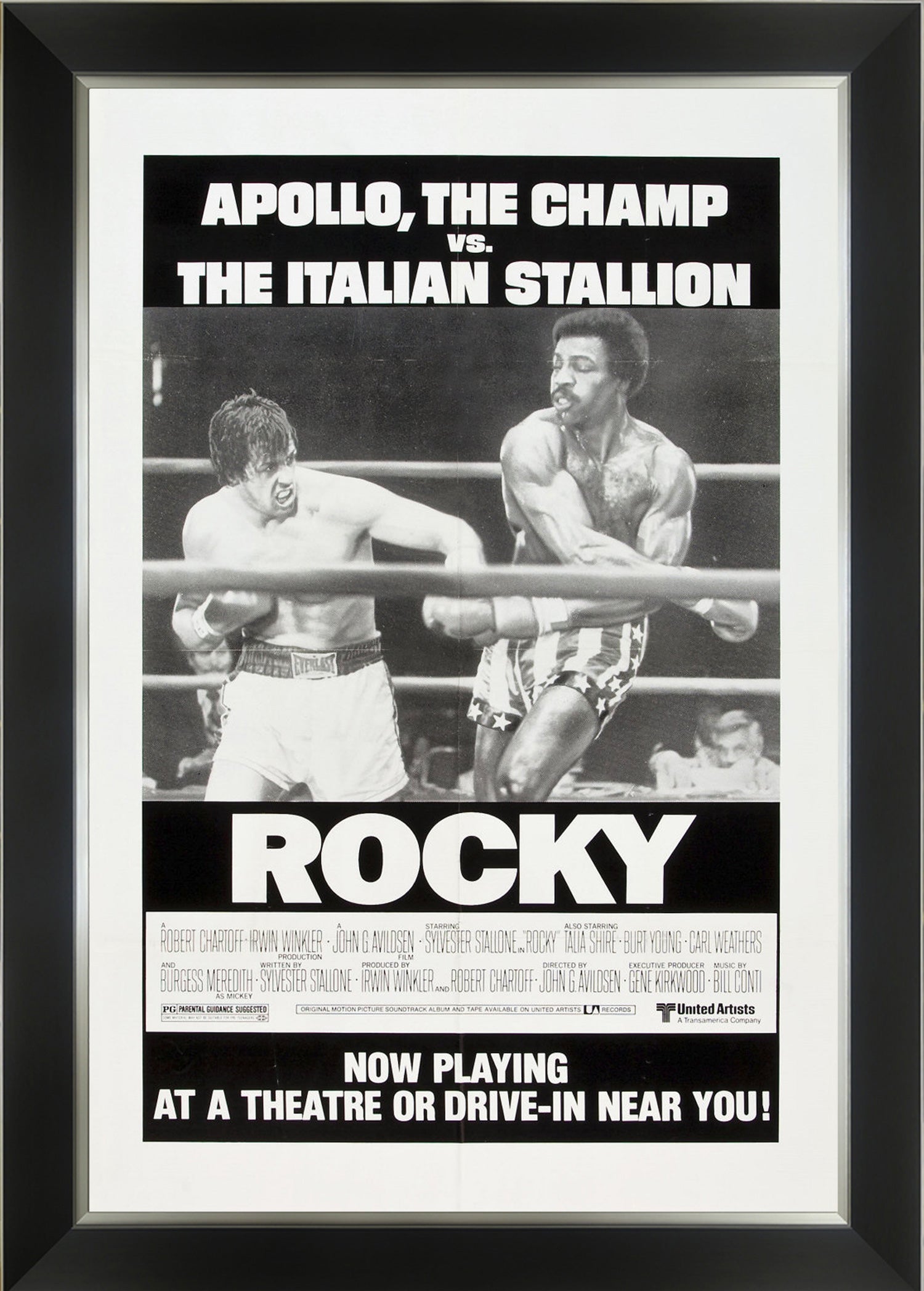 ROCKY - FRAMED CLASSIC MOVIE POSTER REPRINT (33.5' BY 23.5')