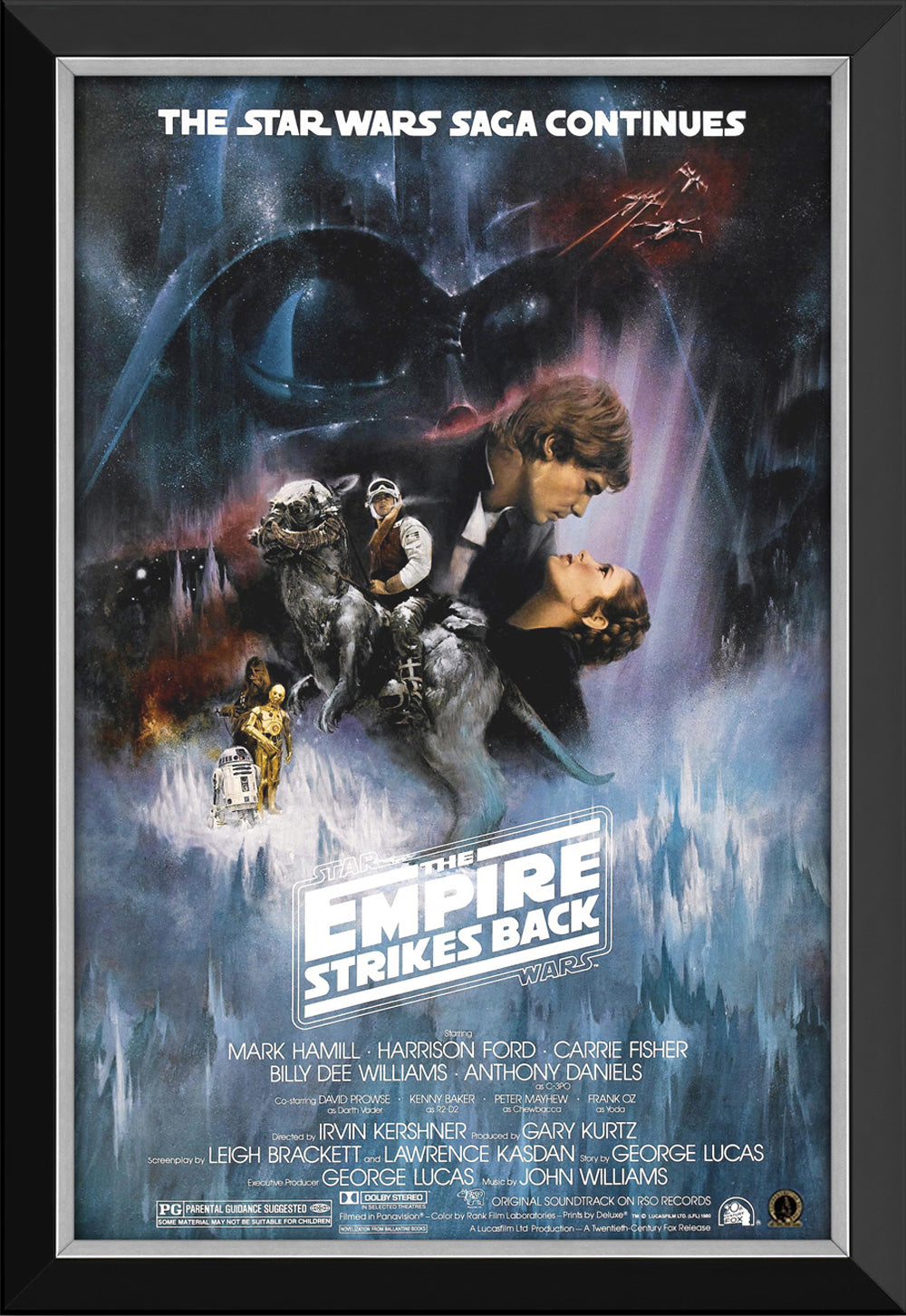 STAR WARS EP V THE EMPIRE STRIKES BACKMOVIE POSTER - FRAMED CANVAS 33.5'X23.5'