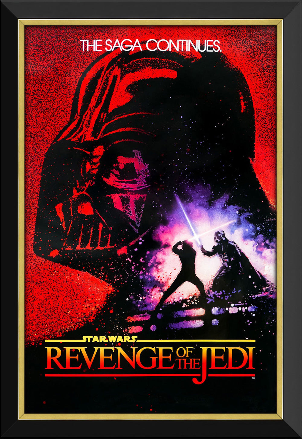 STAR WARS EP VI REVENGE OF THE JEDIMOVIE POSTER REPRINT - FRAMED 33.5'X23.5'