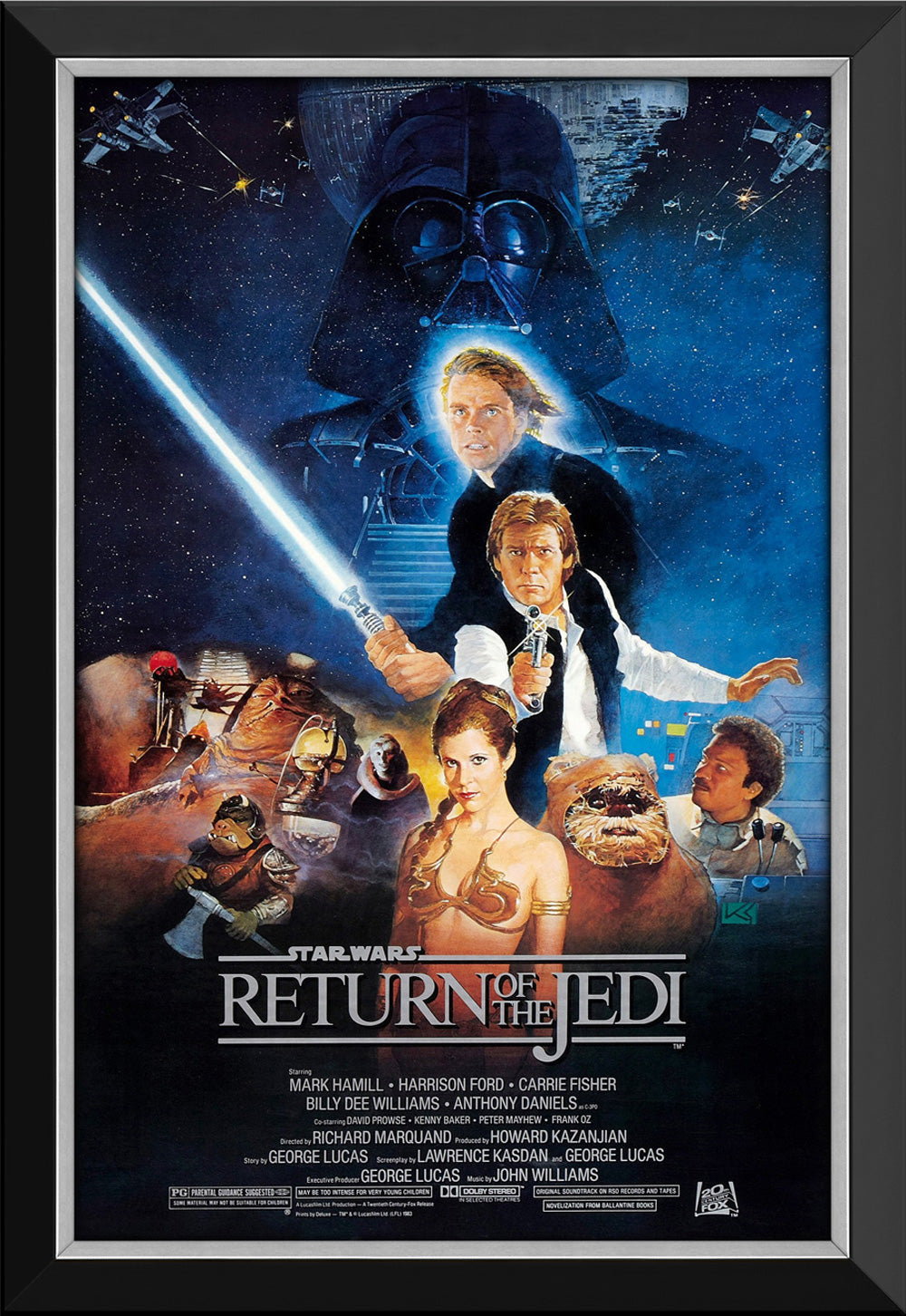STAR WARS EP VI RETURN OF THE JEDIMOVIE POSTER REPRINT - FRAMED 33.5'X23.5'