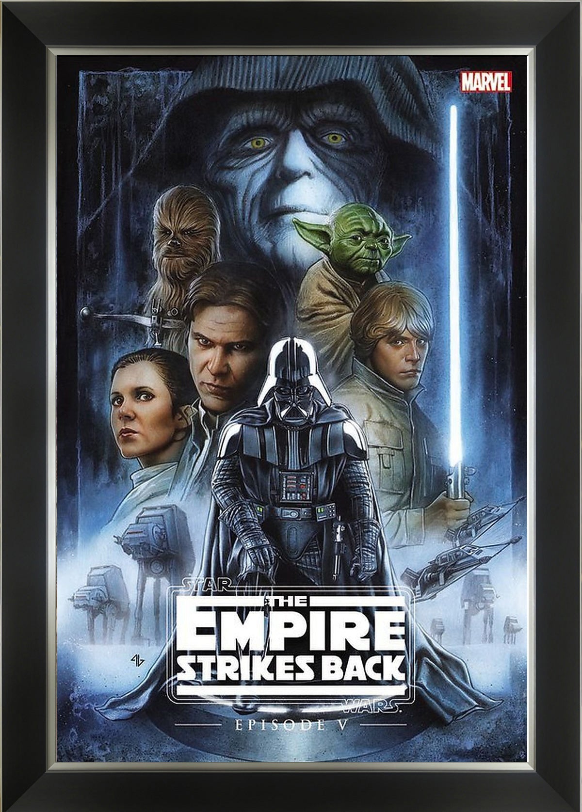 STAR WARS THE EMPIRE STRIKES BACK COMIC BOOK COVER ART - FRAMED PRINT 33'X23'