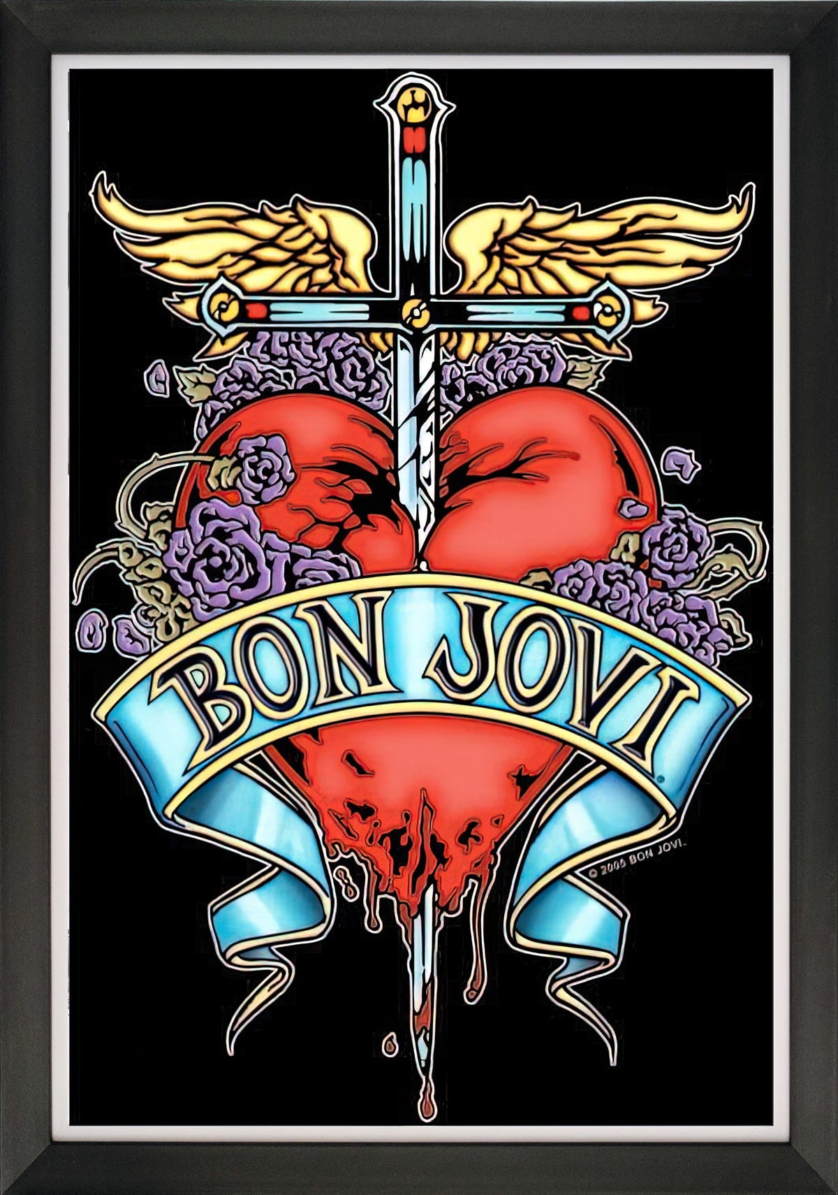 BON JOVI - BAD MEDICINE - FRAMED ART REPRINT (33.5' BY 23.5')