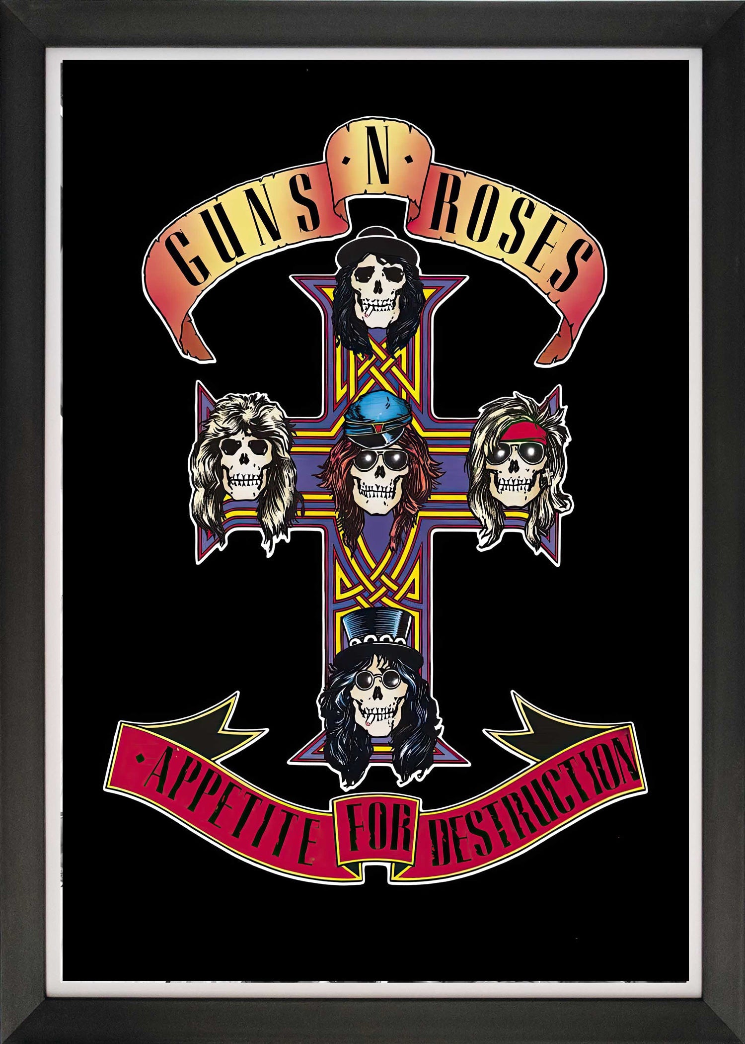 GUNS N' ROSES APPETITE FOR DESTRUCTION FRAMED ALBUM REPRINT (33.5' BY 23.5')