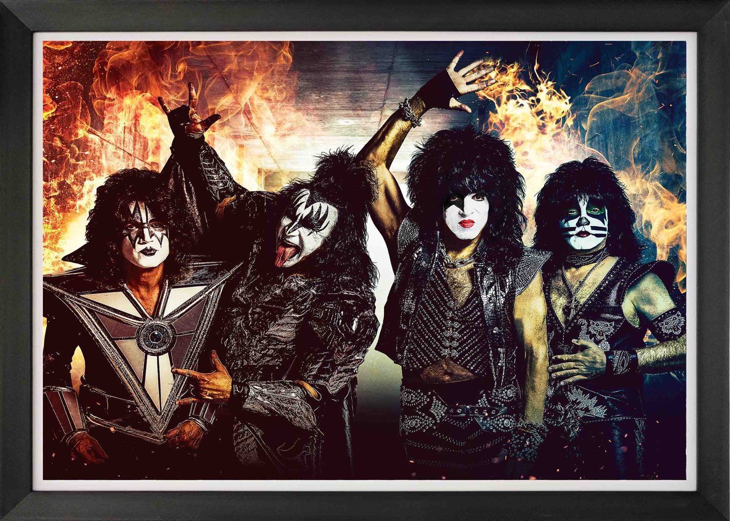 KISS - ROCK BAND - FRAMED ART REPRINT (33.5' BY 23.5')