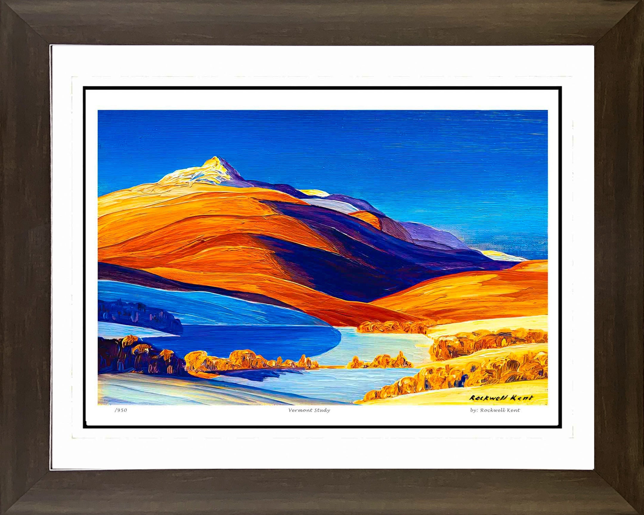 ROCKWELL KENT 'VERMONT STUDY' HUDSON RIVER SCHOOL - FRAMED ART PRINT 30'X24'
