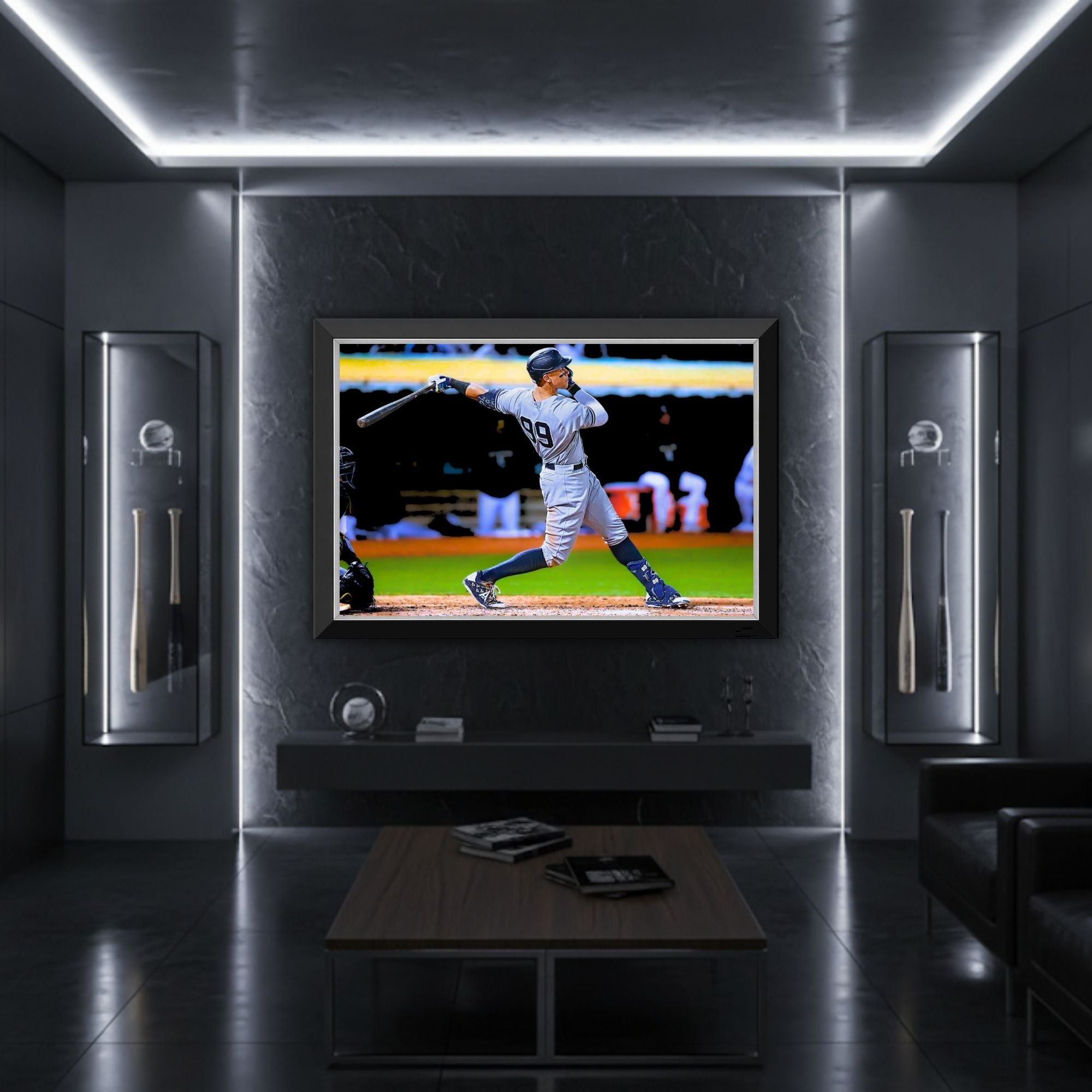 AARON JUDGE NEW YORK YANKEES #99 HORIZONTAL FRAMED CANVAS WALL ART 33"X23"